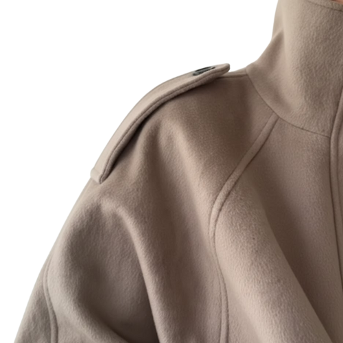 Elegant Women's Wool Jacket with Stand-up Collar