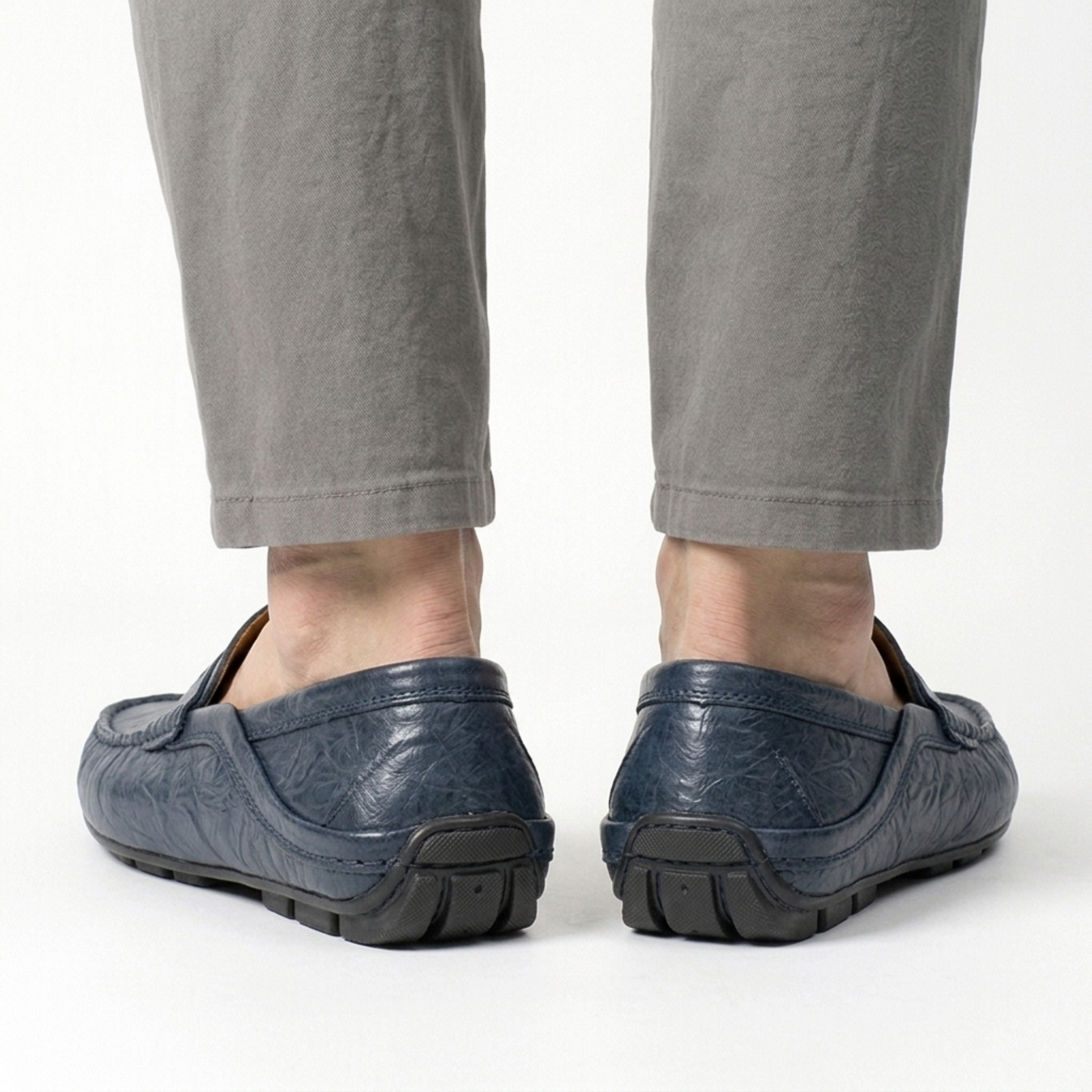 Men's leather moccasins — foldable heel — travel and casual style