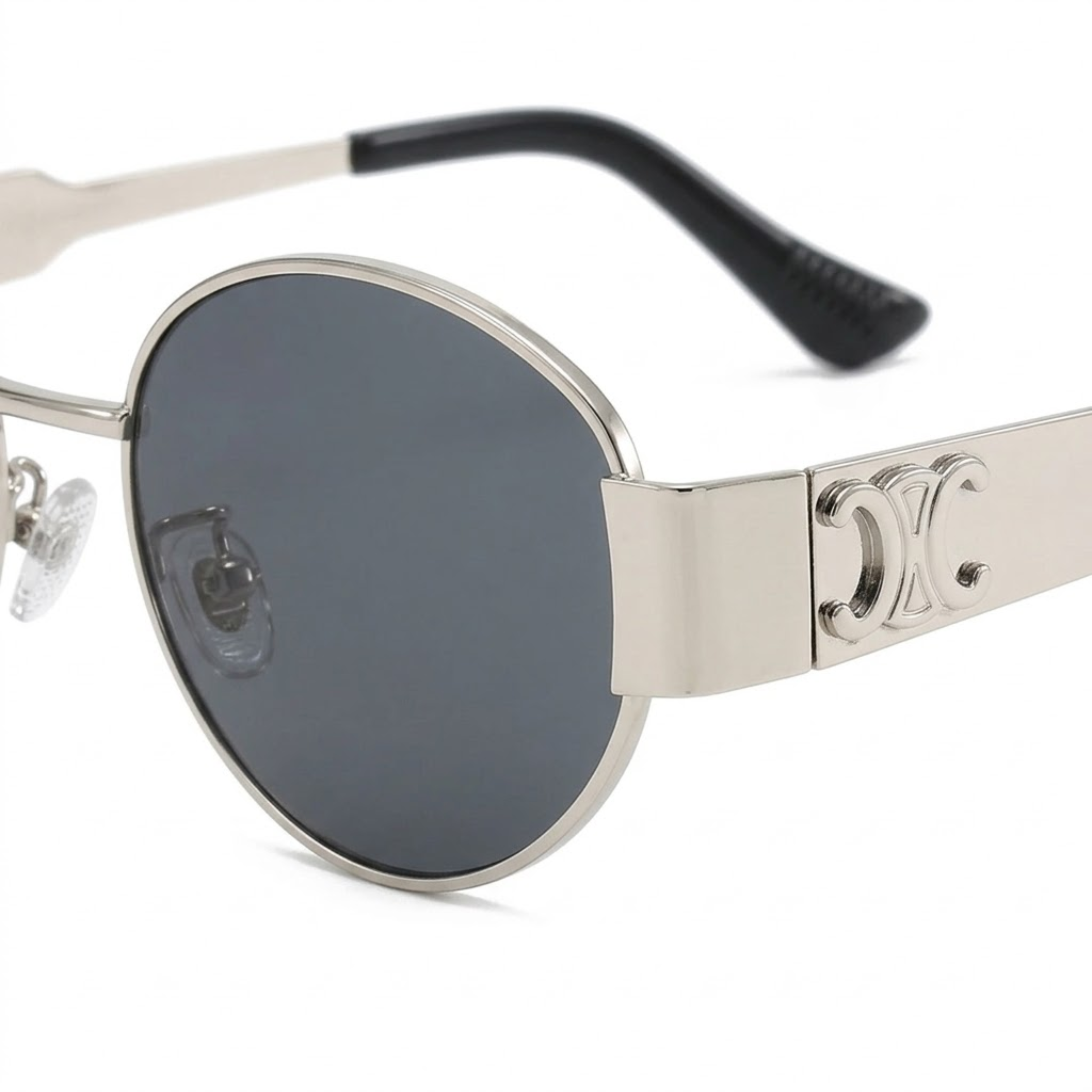 Lunettes de Soleil Ovales Vintage en Métal avec Protection UV400 pour Femmes