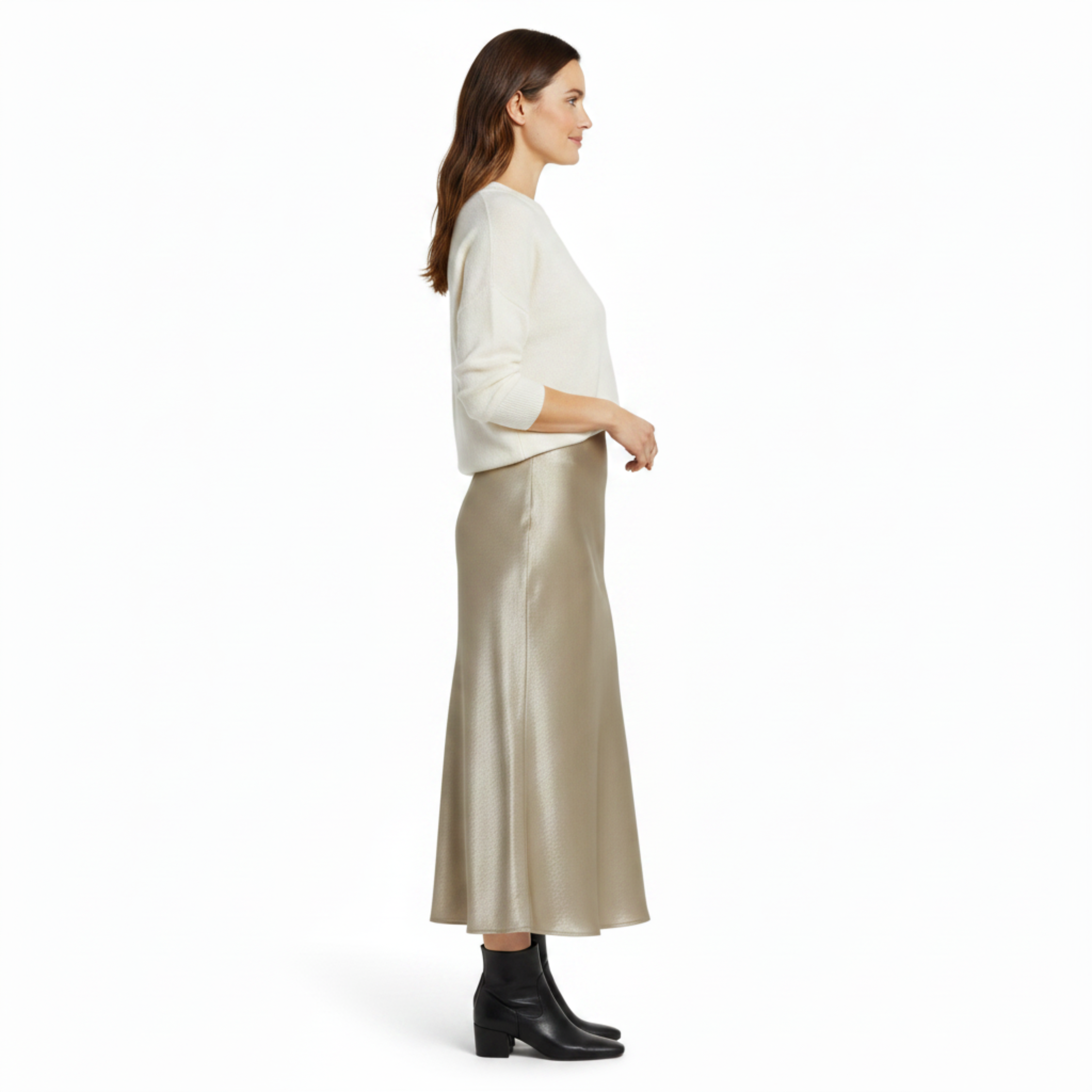 Jupe Longue Maxi Skirt pour Femme Coupe Évasée avec Taille Élastique