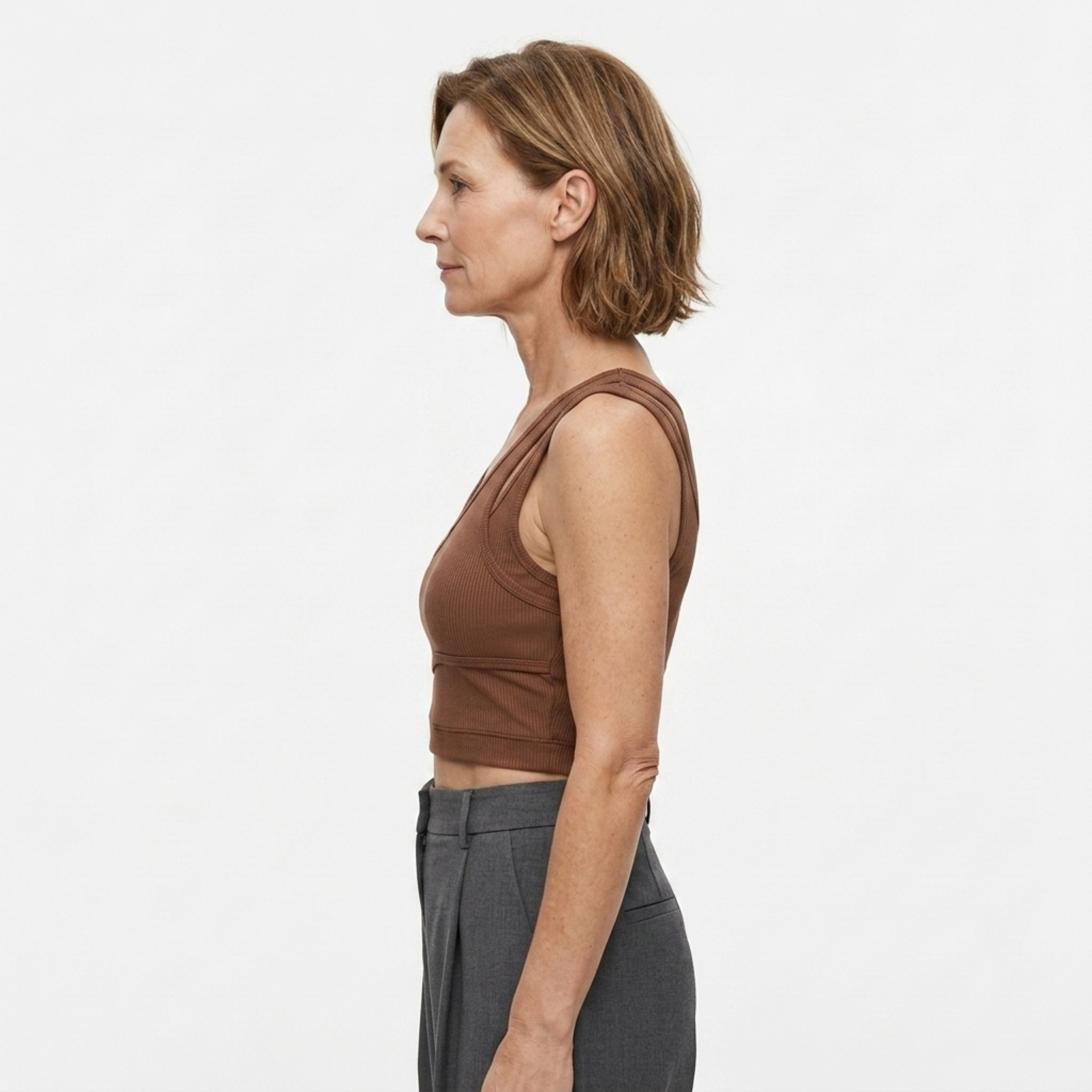 Κοντό crop top μπλουζάκι — V λαιμός — μποέμ στυλ