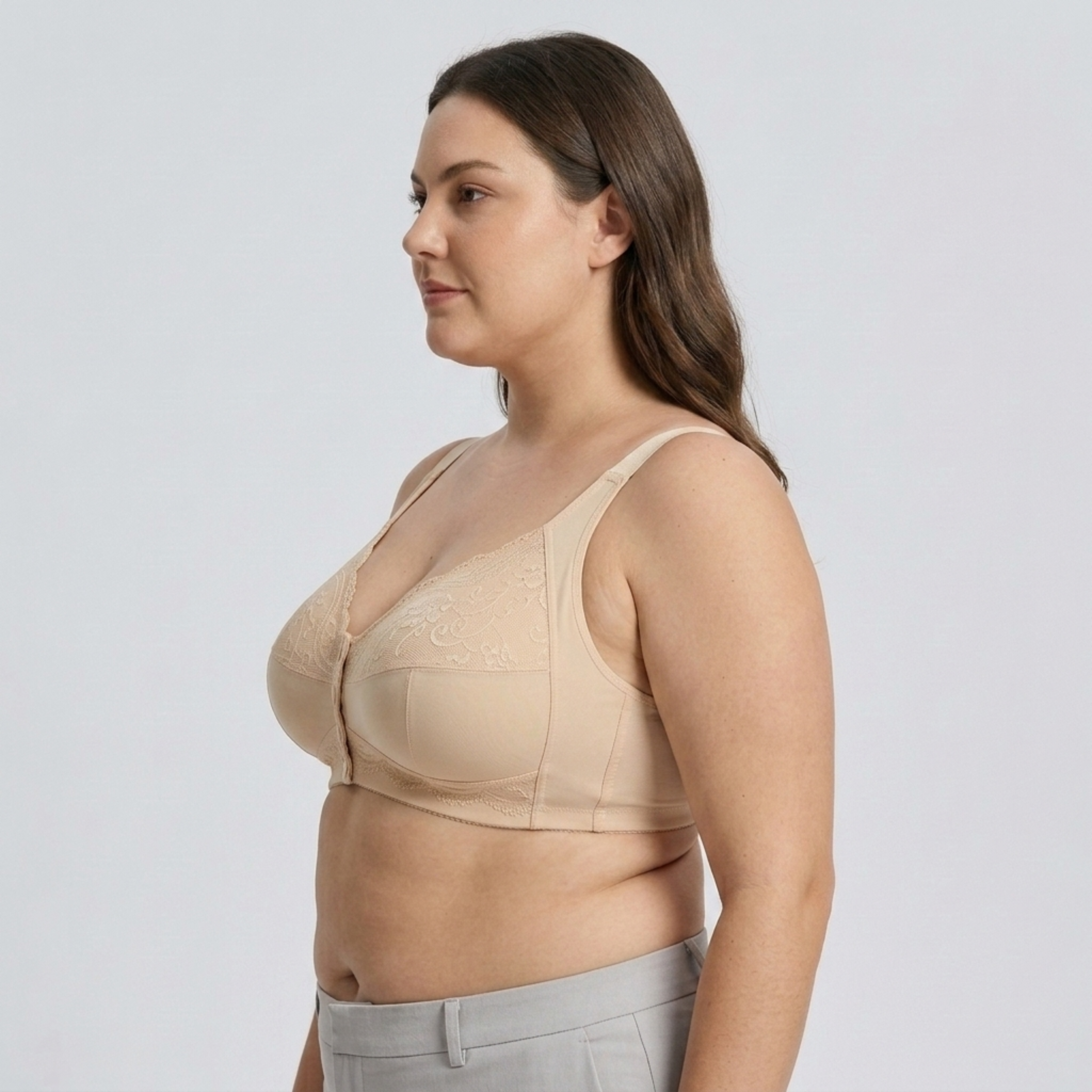 Reggiseno taglie forti da donna con chiusura frontale senza ferretto