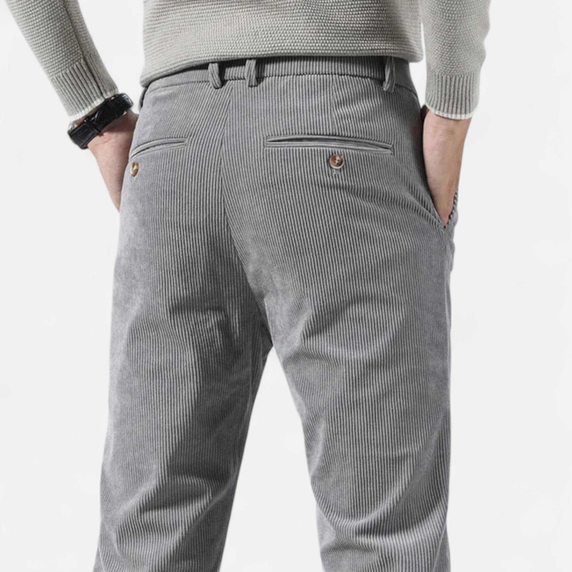 Ancienne Monde | Pantalon Homme Velours Côtelé Coupe Classique