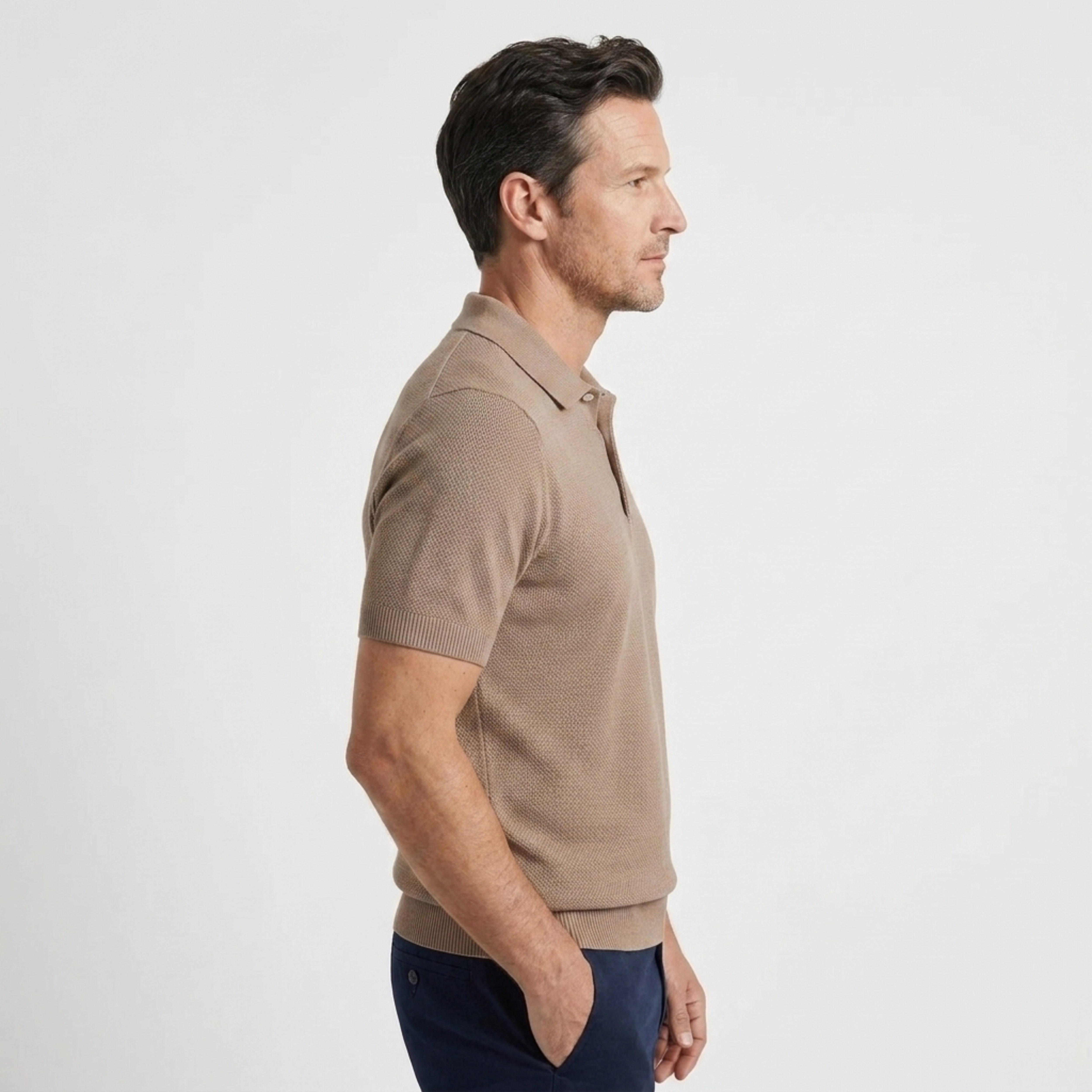 Pánské polo z bavlněného úpletu, slim fit — pohodlné
