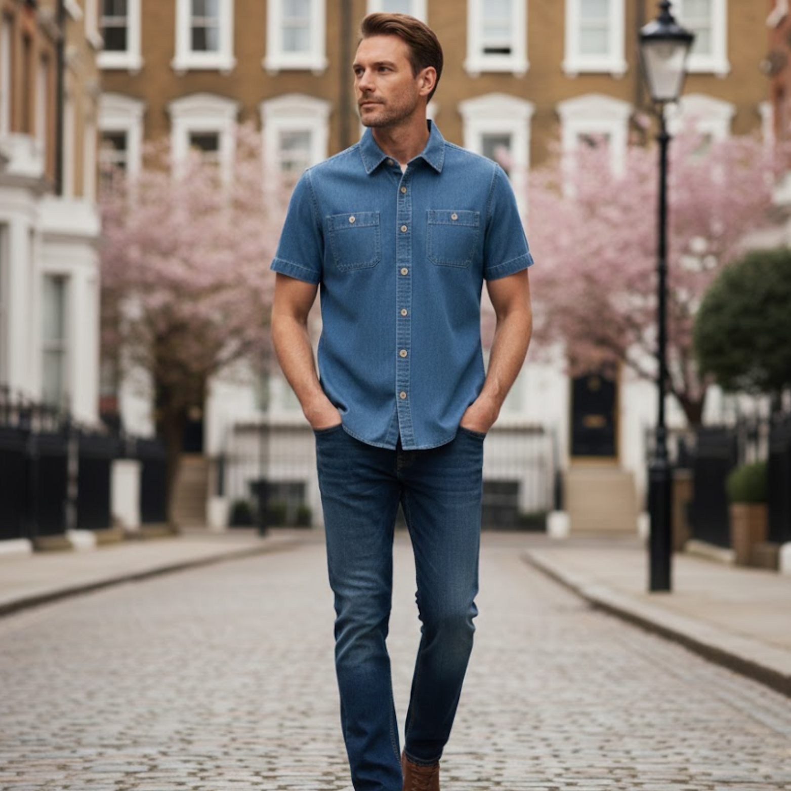 Chemise En Jeans Homme Manches Longues Avec Poches Couleur Unie Pour Printemps Et Automne - Bleu Clair Bleu clair - Prêt-à-Porter Chemise En Jeans Homme Manches Longues Avec Poches Couleur Unie Pour Printemps Et Automne - Bleu Clair Bleu clair - Prêt-à-Porter