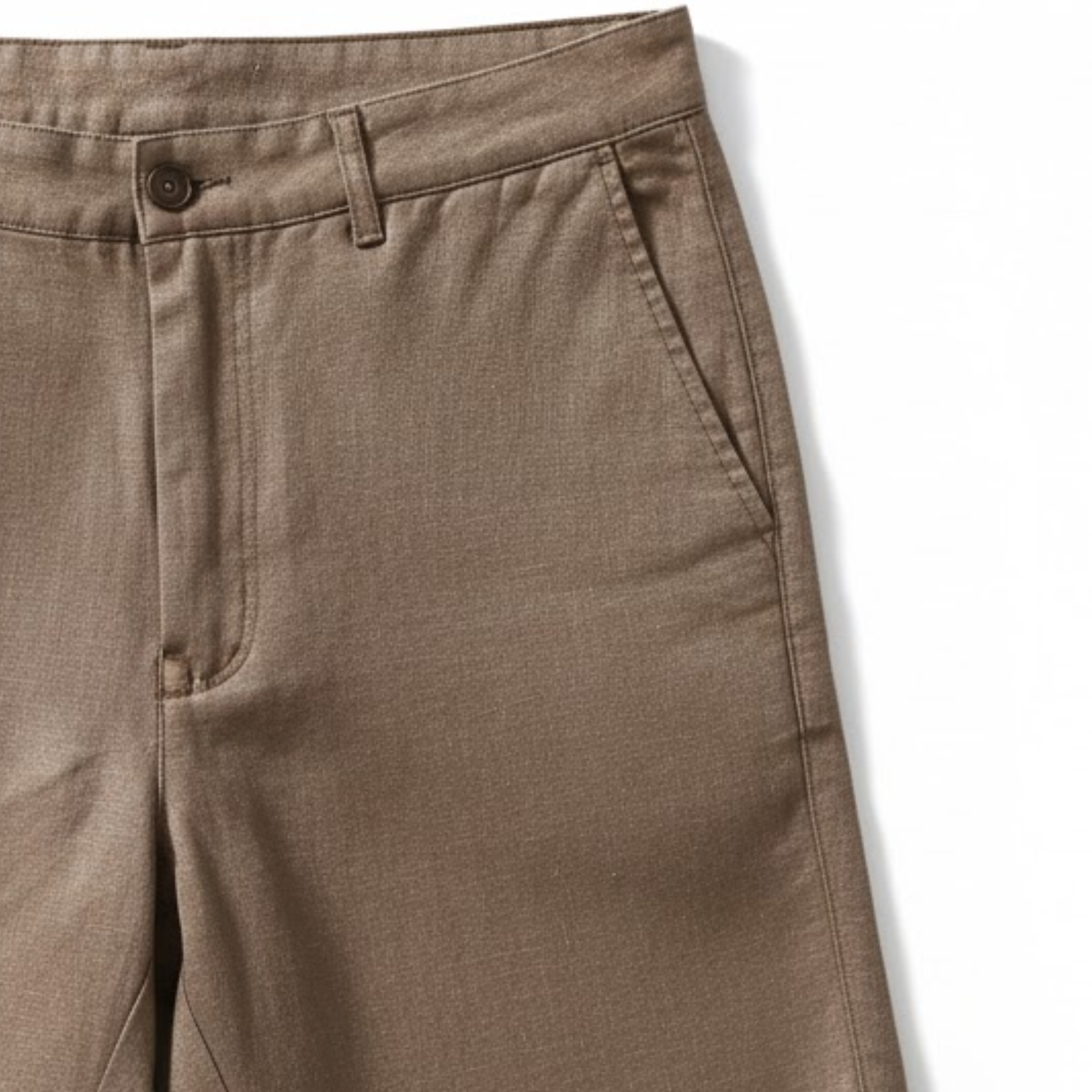 Linnedshorts til mænd med lige pasform og knælængde, afslappet businessstil med lommer