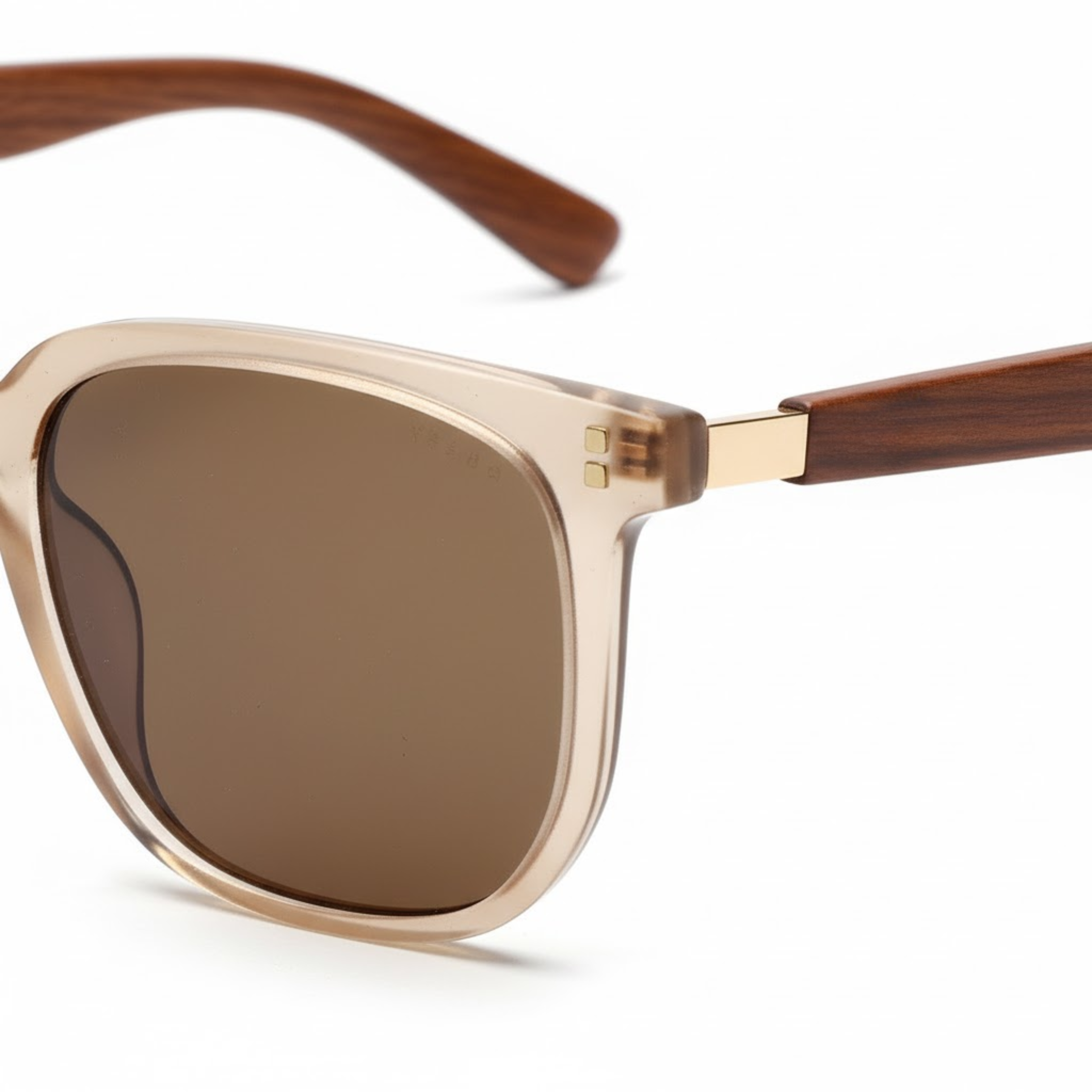 Gafas de sol cuadradas vintage con montura efecto madera y protección UV400