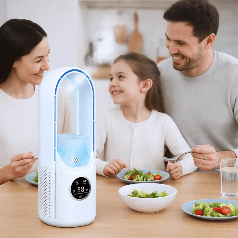 Enfriador de aire USB sin aspas con depósito de agua y 6 velocidades