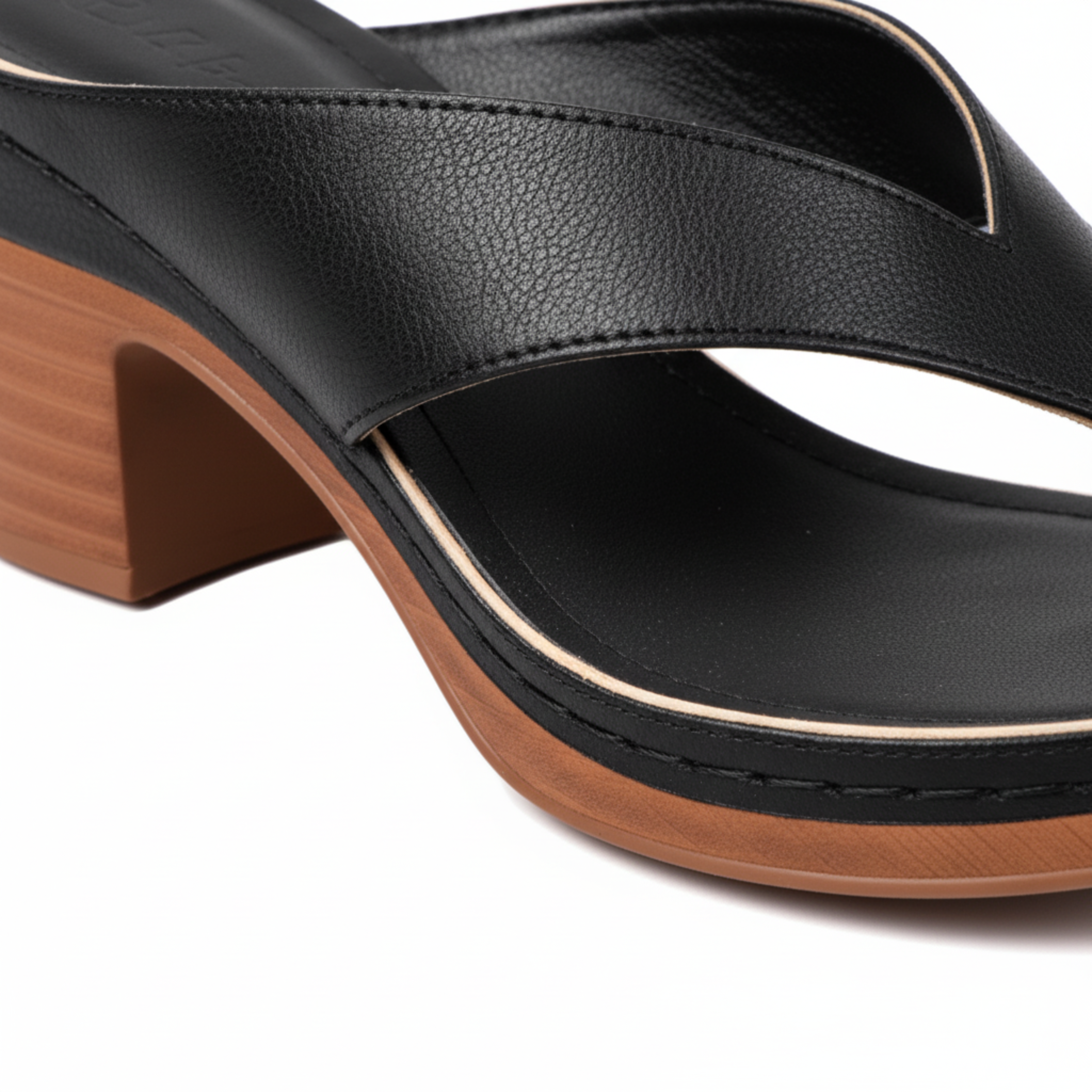 Block Heel Sandals for Women with Metallic Thong Strap