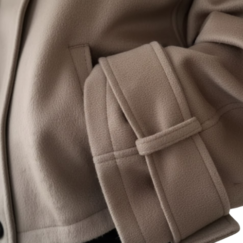 Elegant Women's Wool Jacket with Stand-up Collar