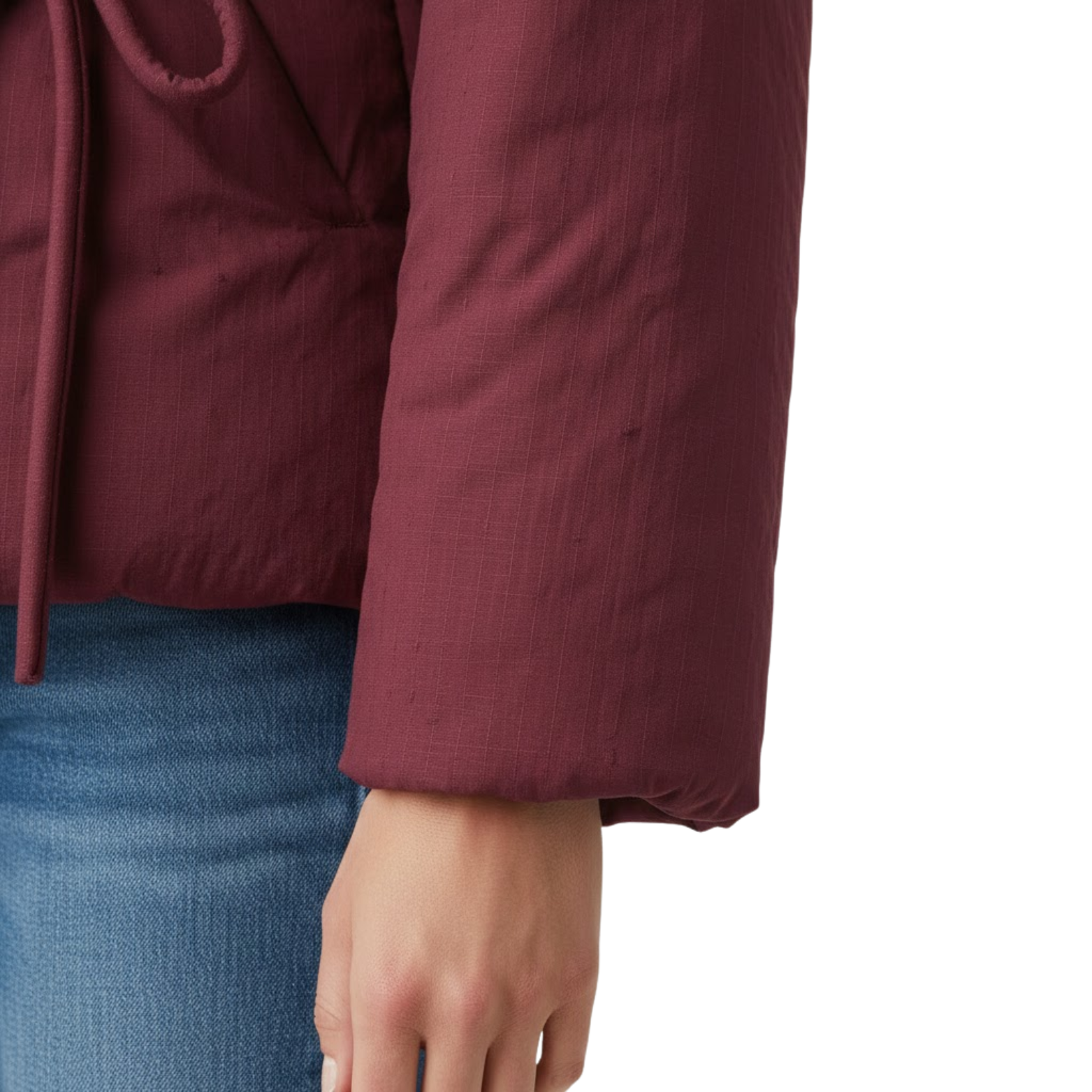 Casaco Casual Cinzento para Mulher com Atacadores e Decote em V para o Outono