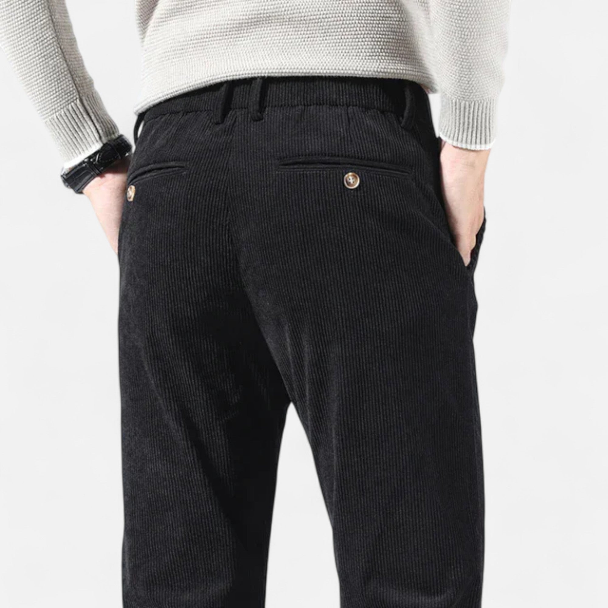 Ancienne Monde | Pantalon Homme Velours Côtelé Coupe Classique