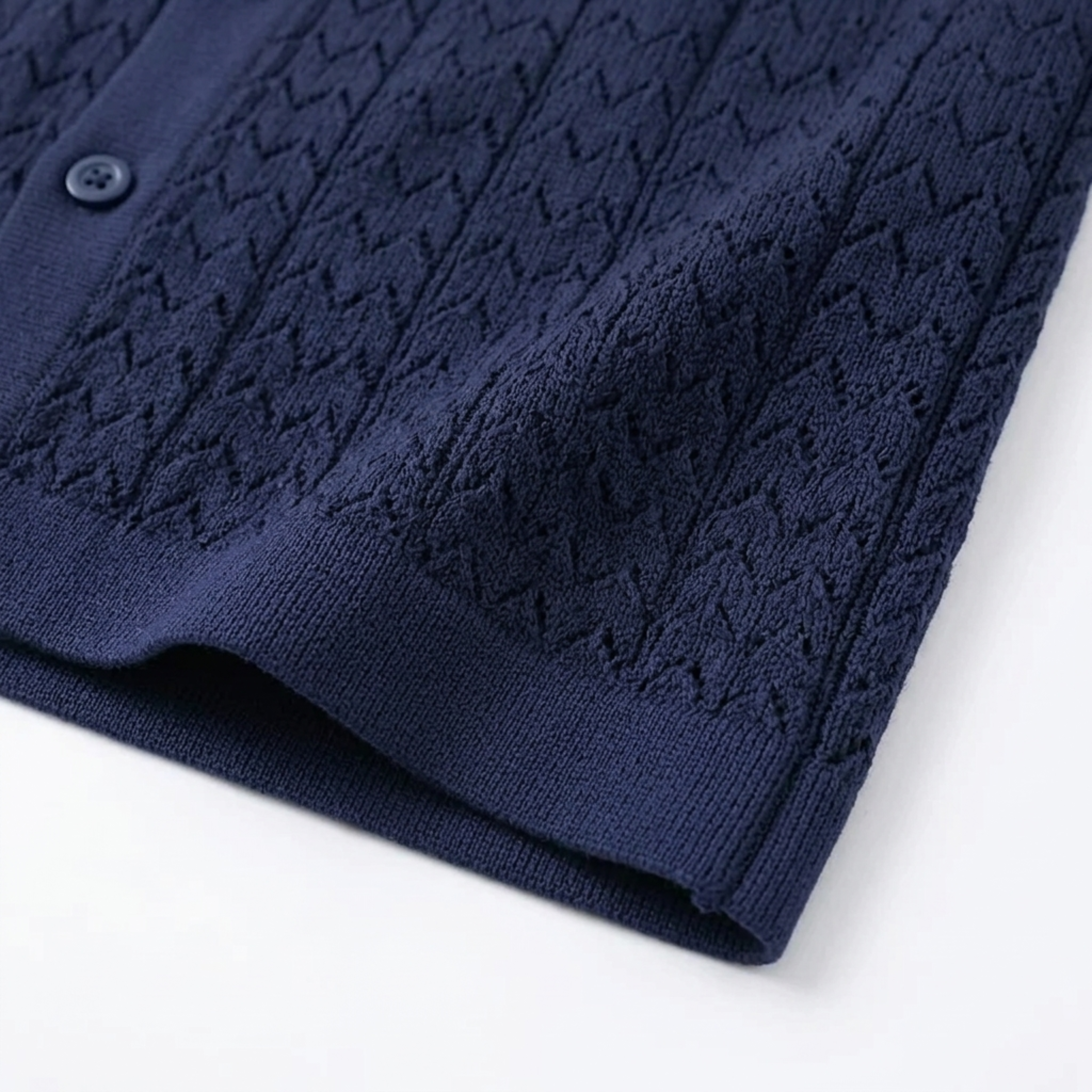 Polo para hombre en tejido texturizado con motivo geométrico — mangas cortas | resort