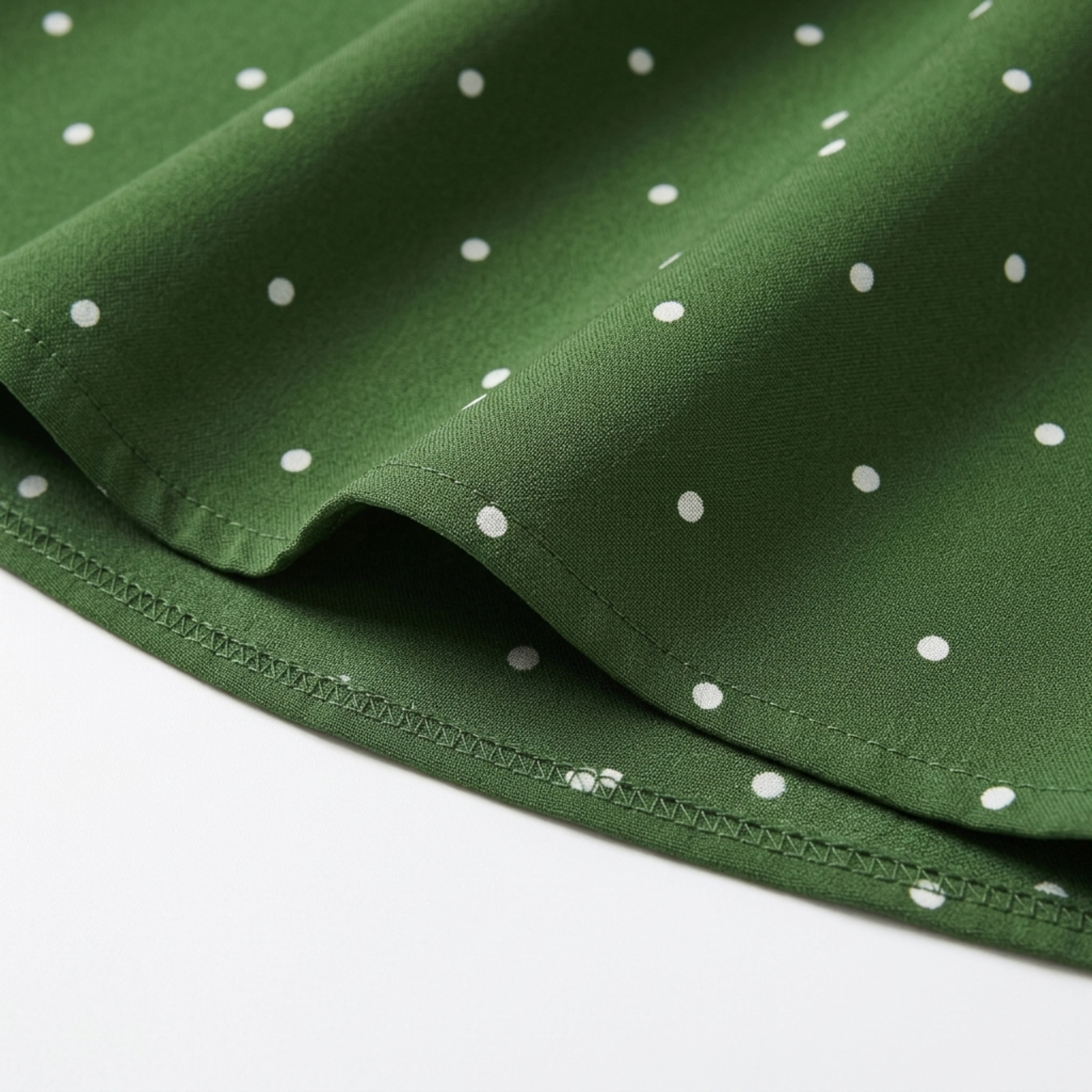 Vestito a trapezio taglia grande da donna a pois con scollo quadrato e maniche a sbuffo