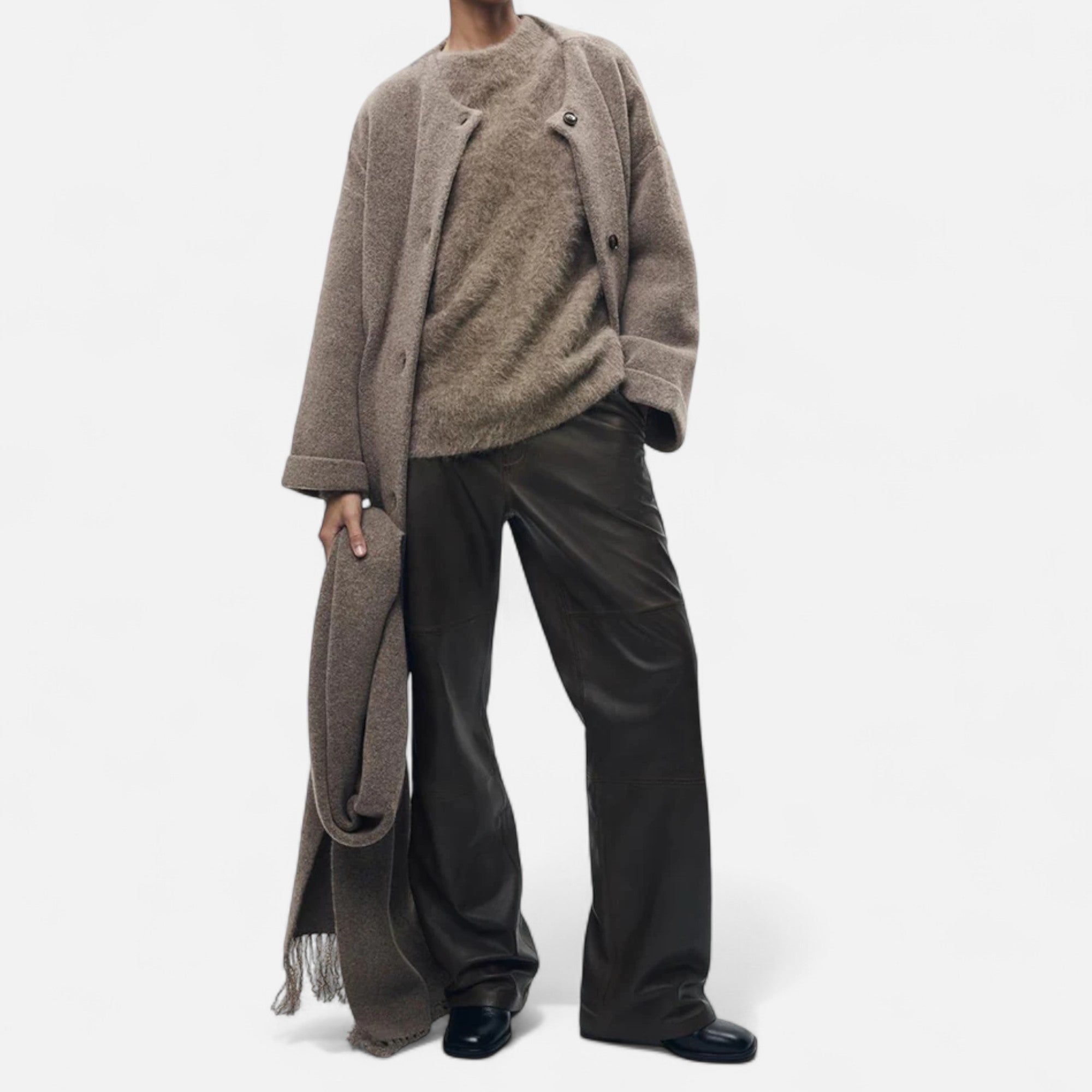 Ancienne Monde | Cardigan Femme Col Écharpe Élégant