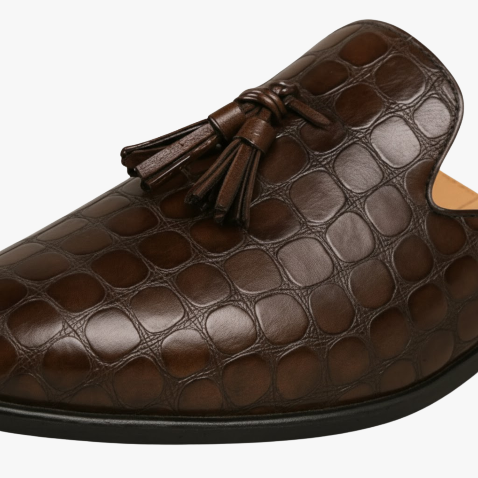 Mules de ville homme cuir texturé silhouette slip-on prestige