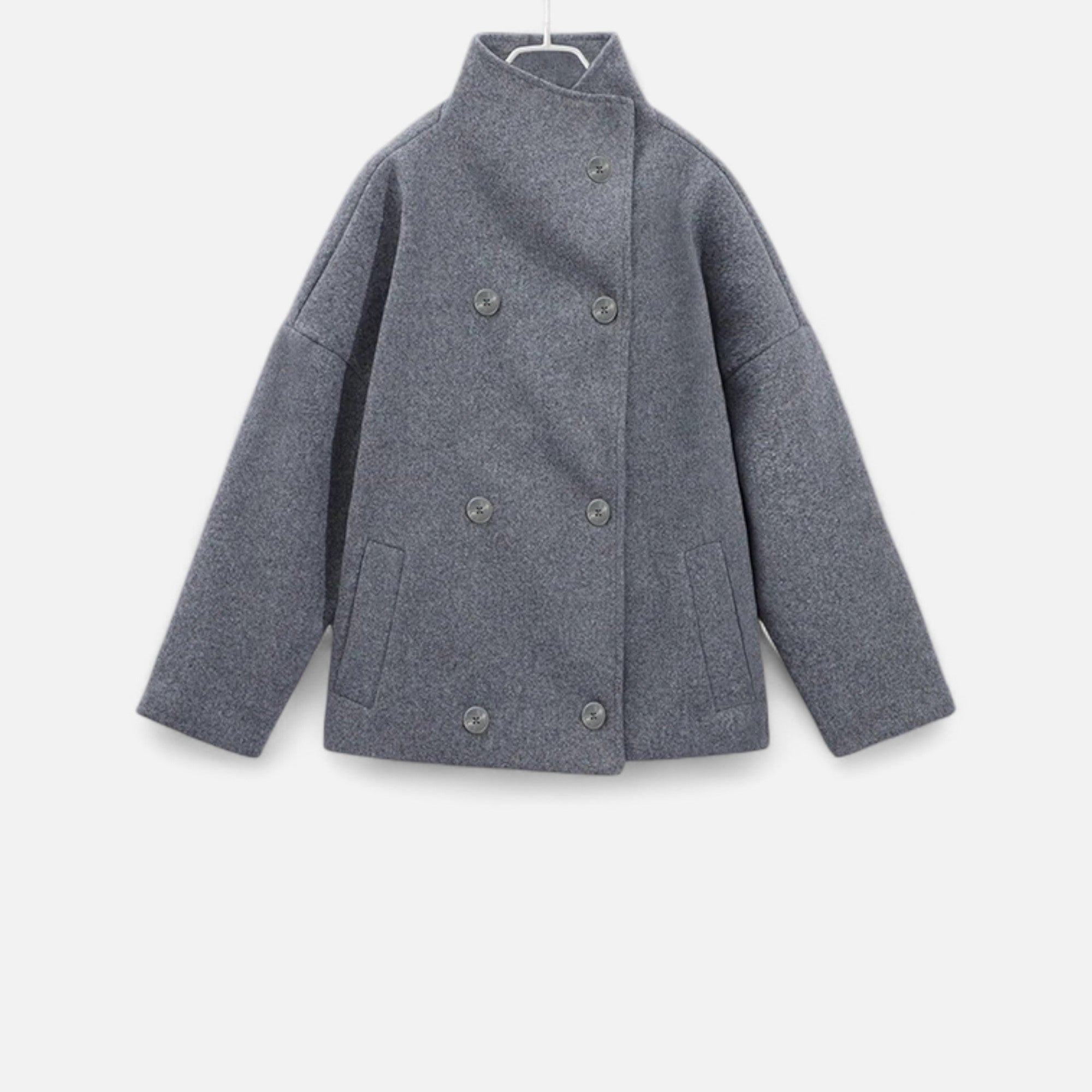Ancienne Monde | Manteau Court Femme Col Haut Chic