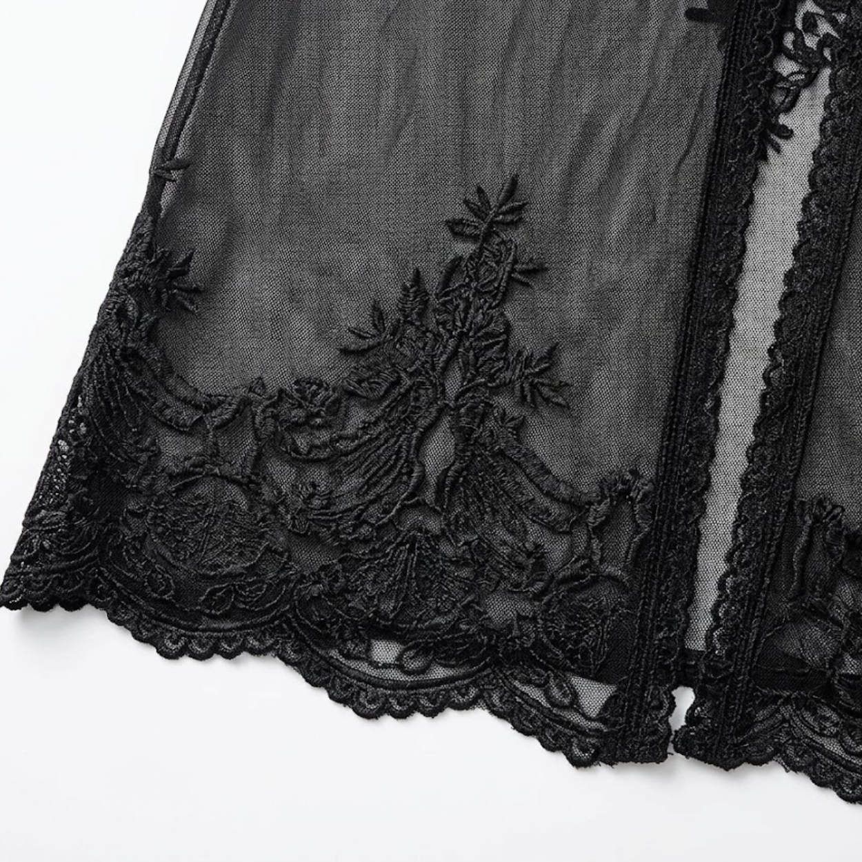 Kimono de encaje para mujer, cubrebaño abierto y transparente