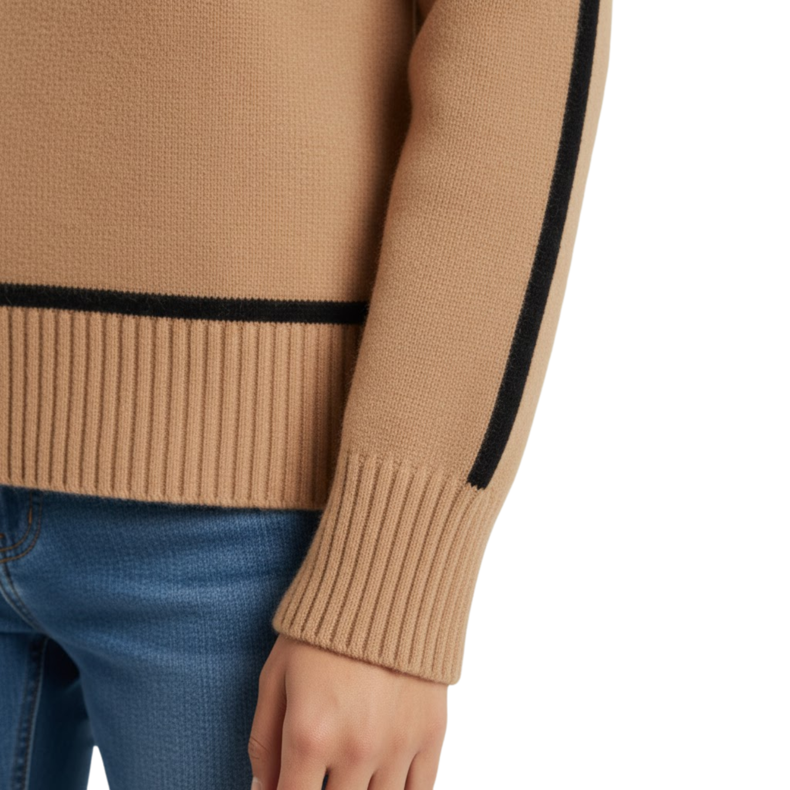 Fitted turtleneck sweater for women