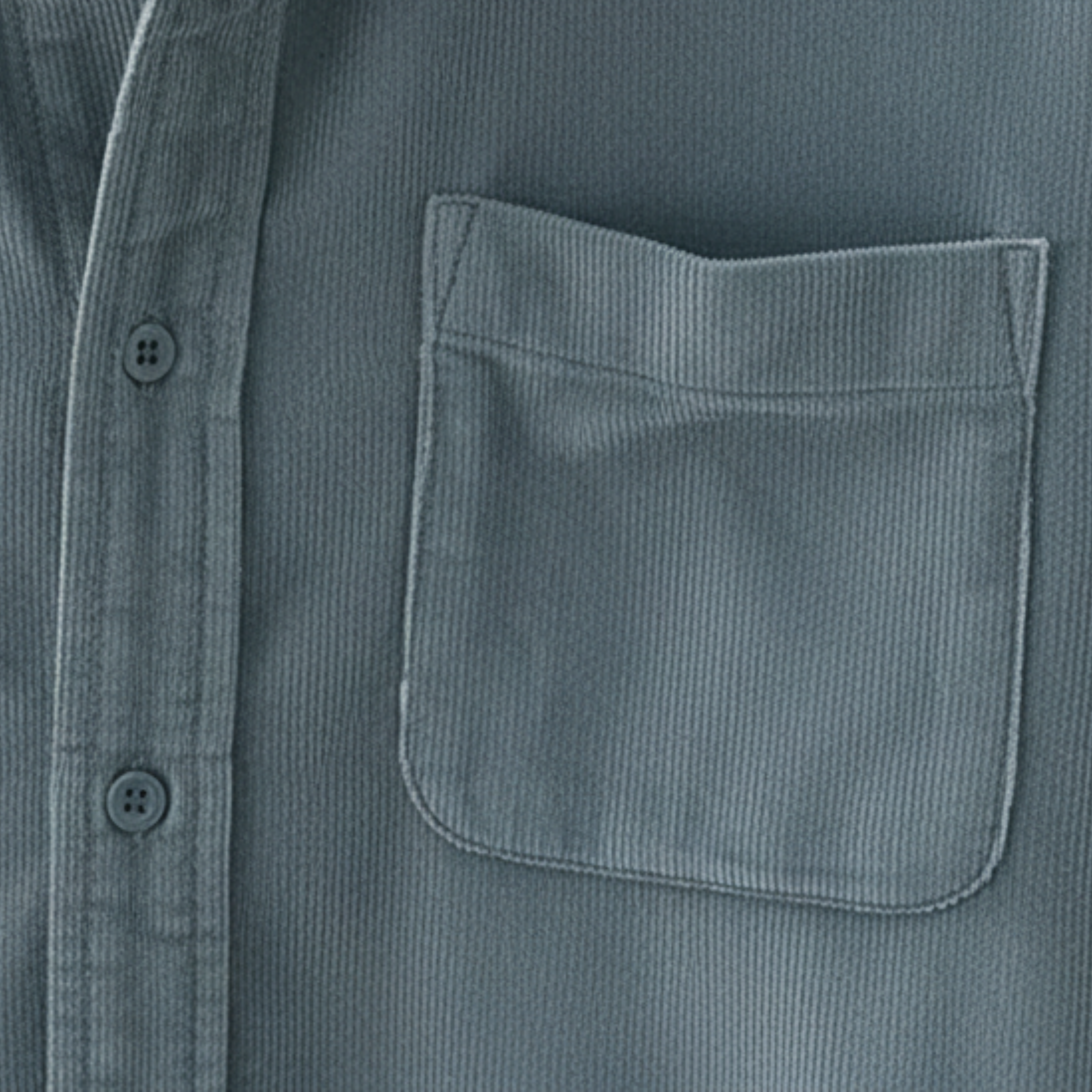 Camisa Retro de Terciopelo Pana de Manga Larga para Hombre con Bolsillo en el Pecho
