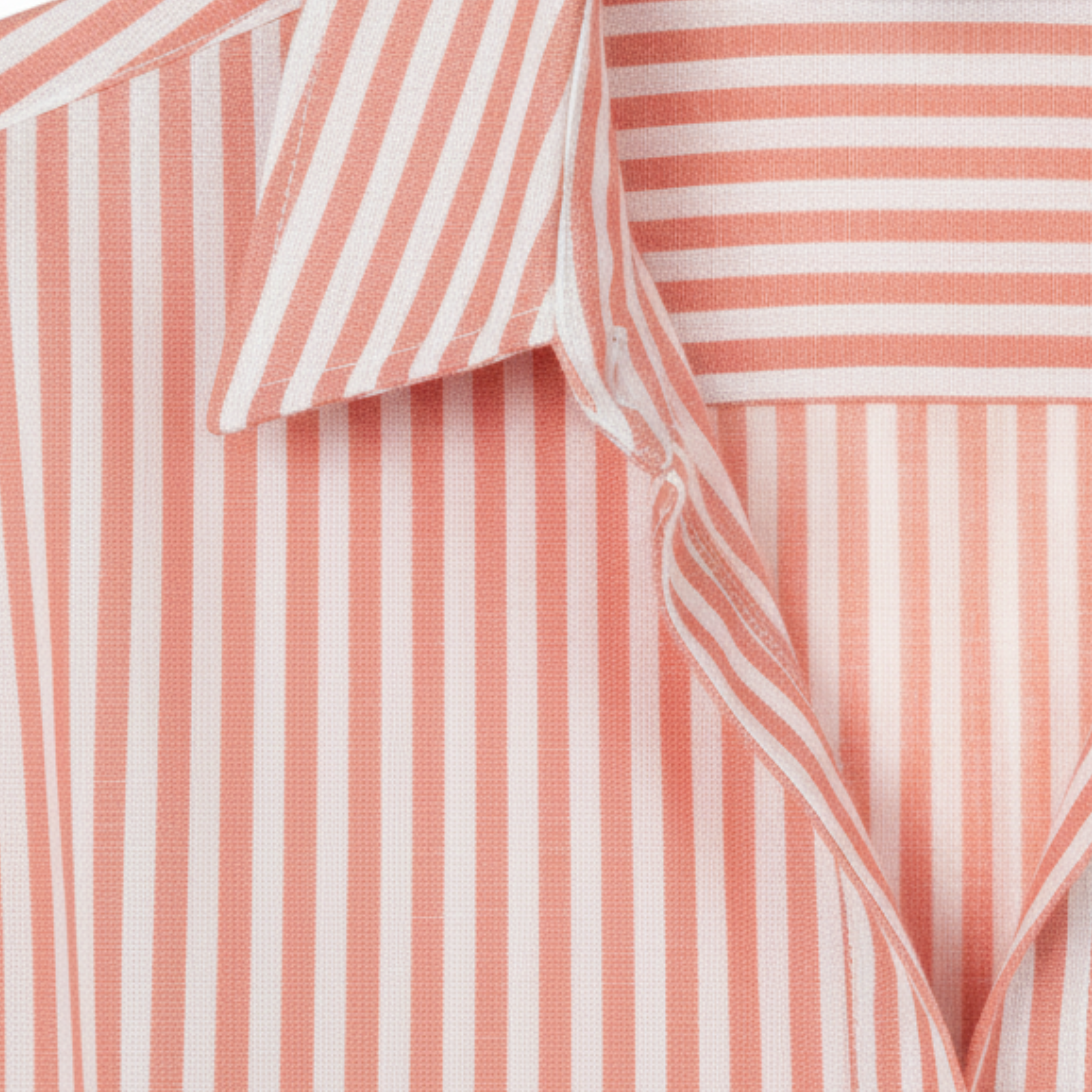 Vestito camicia a righe midi con colletto classico e maniche a tre quarti