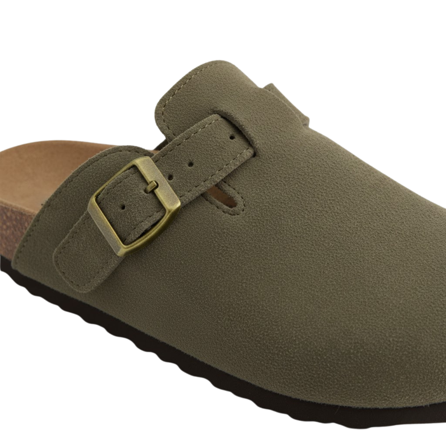Mules en daim avec semelle classique et boucle réglable