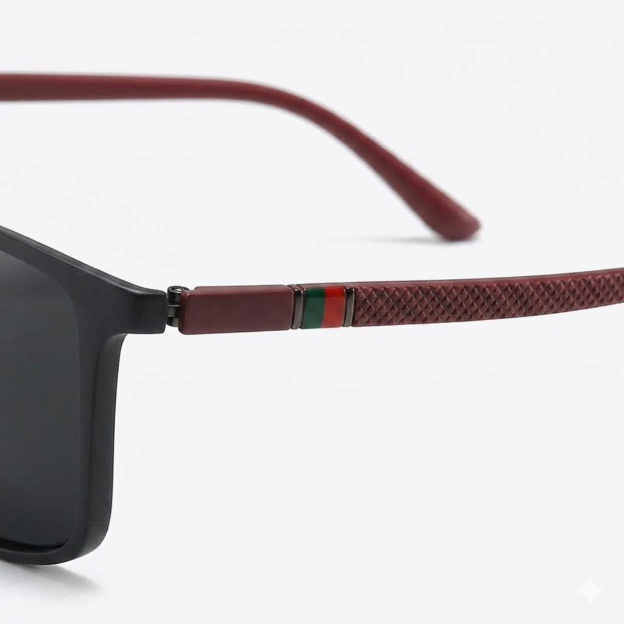 Polarized Square Sunglasses with Non-Slip Temples and Spring Hinges