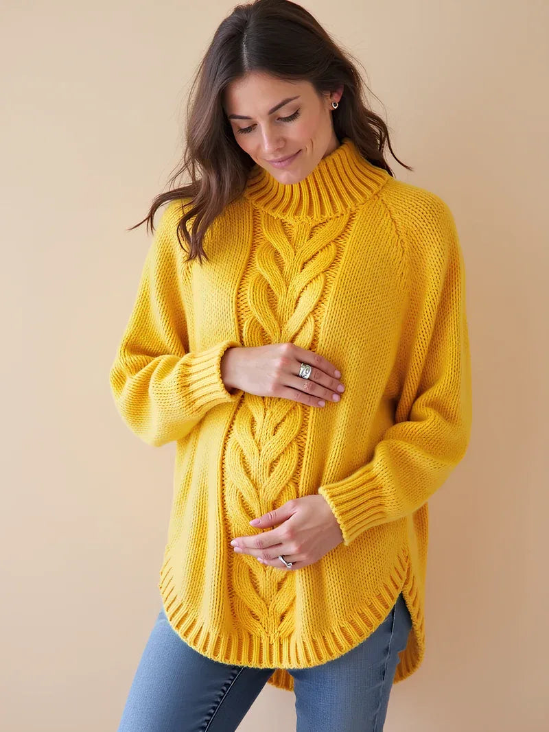 Sudadera de maternidad oversize con cuello alto