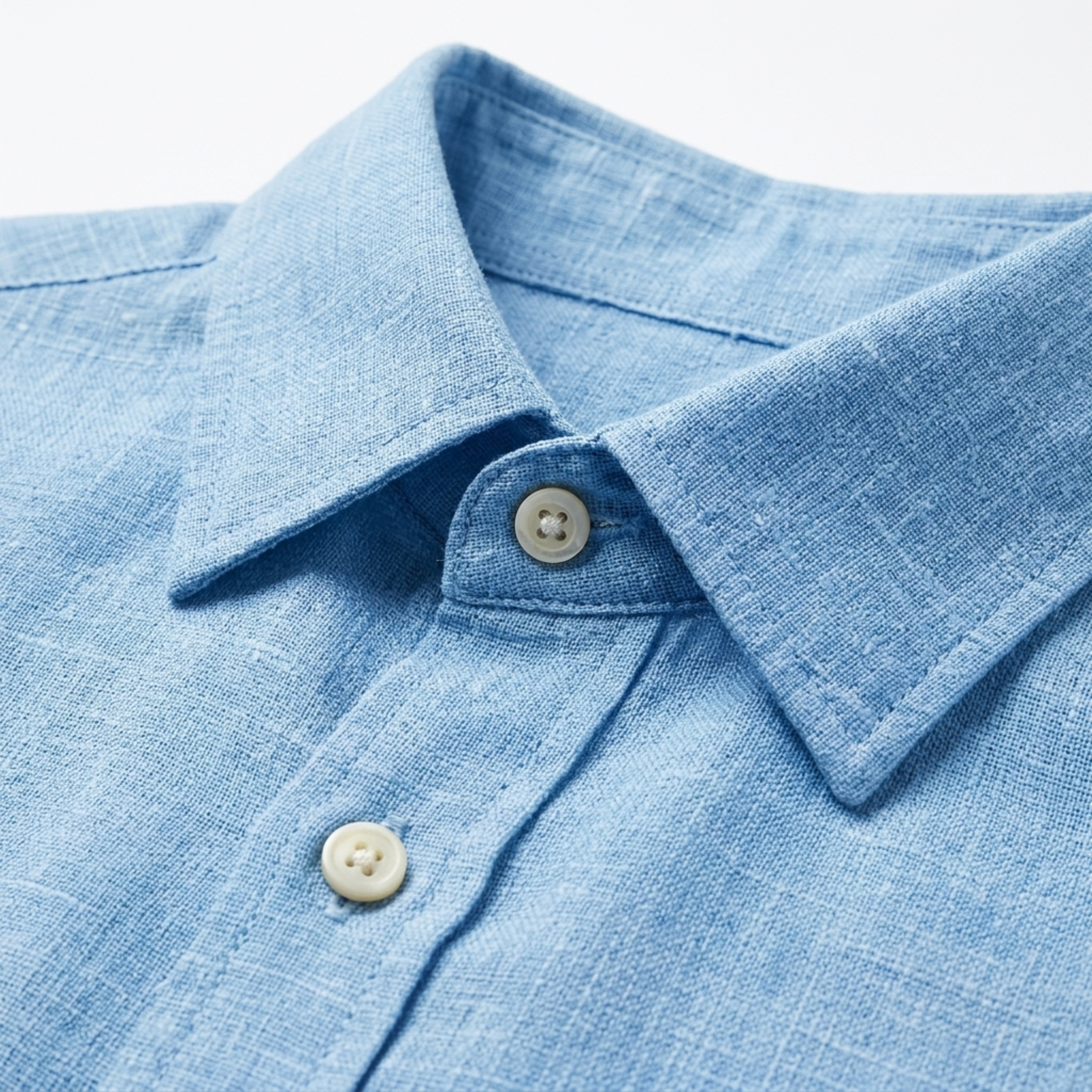 Men's short-sleeve polo — breathable linen blend — vacation