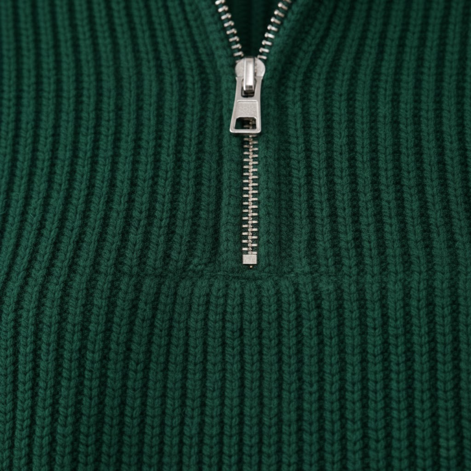 Elegant women's sweater with high collar and half zipper, soft knit, casual