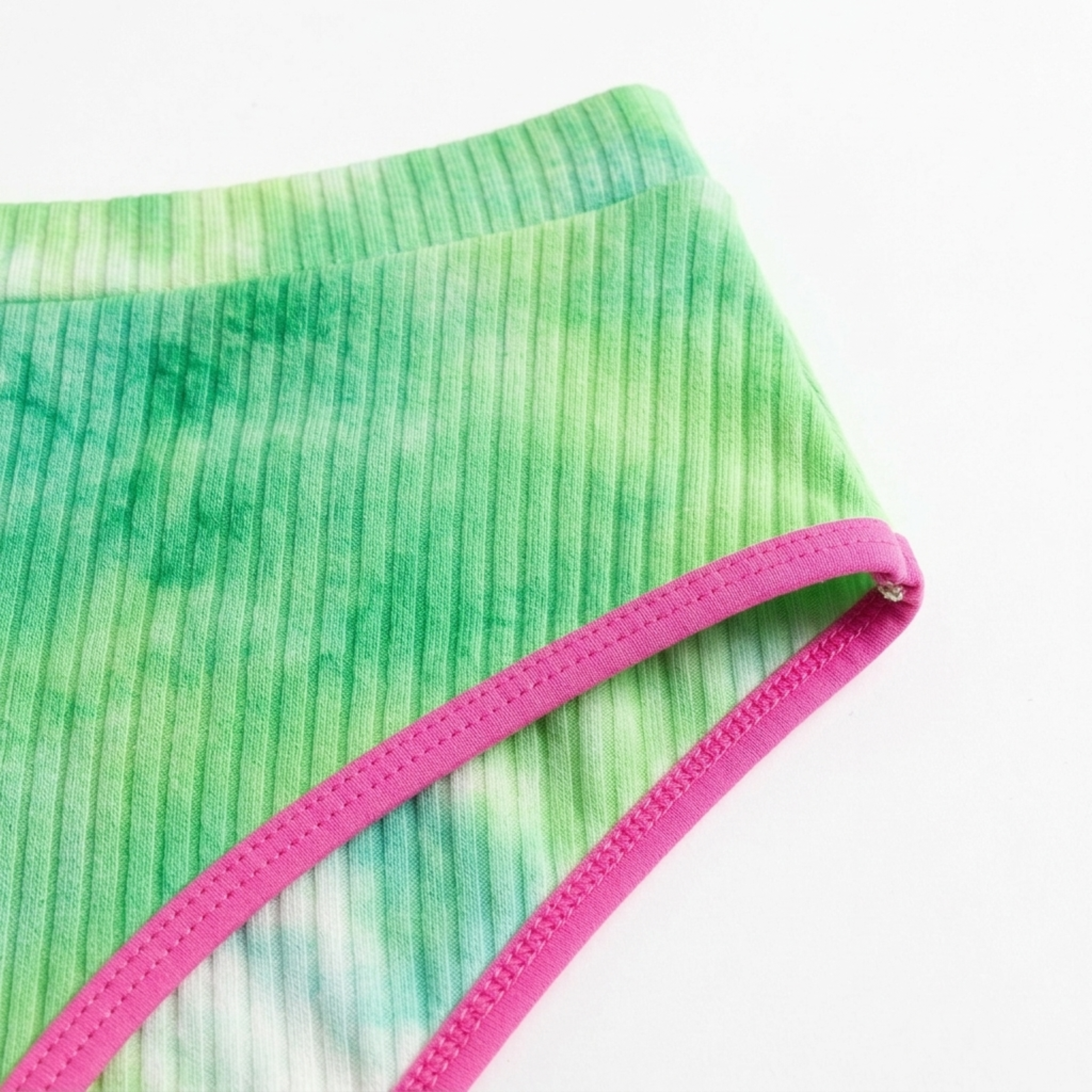 Bikini due pezzi taglia grande da donna a vita alta effetto tie-dye