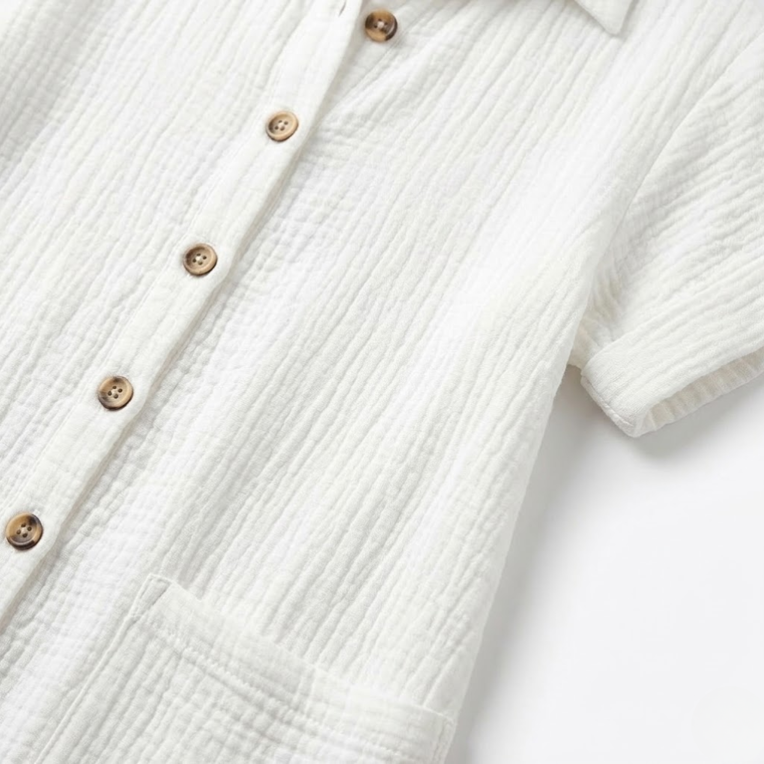 Short Cotton and Linen Dress with V-Neck and Three-Quarter Sleeves for Women