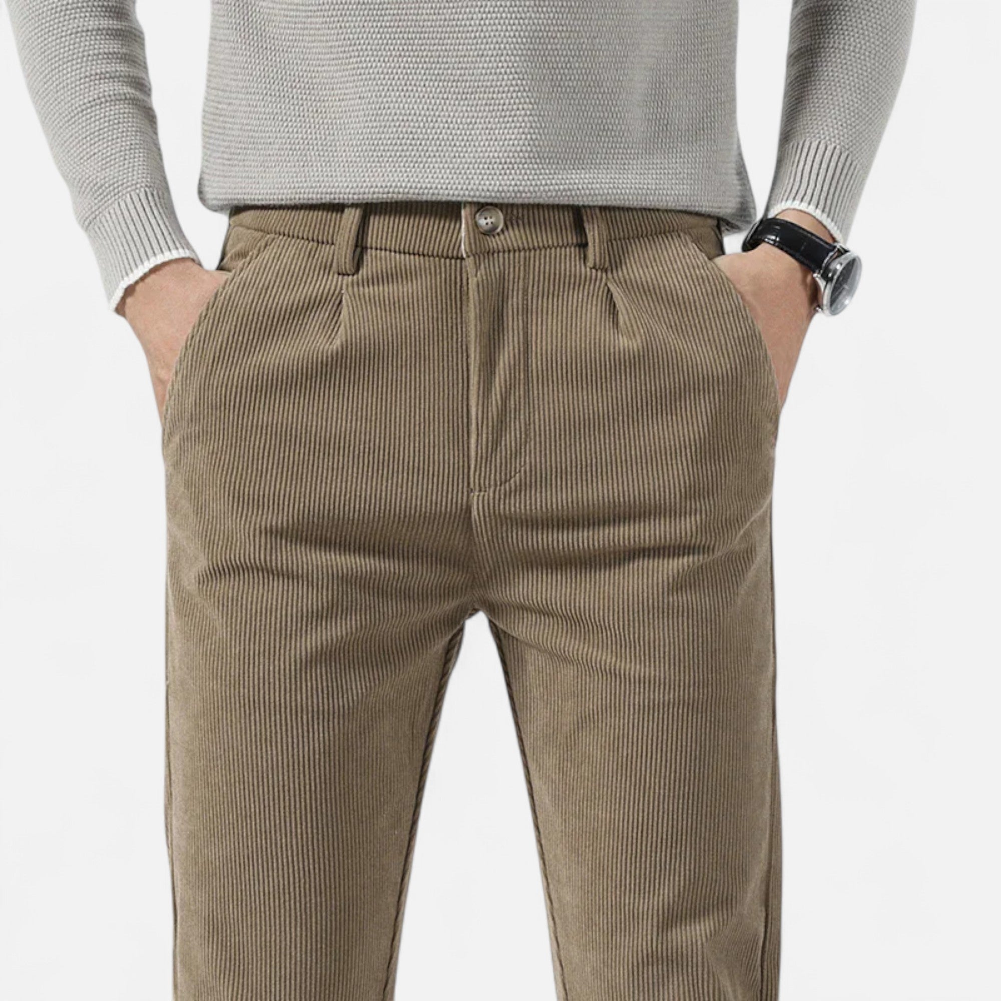Ancienne Monde | Pantalon Homme Velours Côtelé Coupe Classique