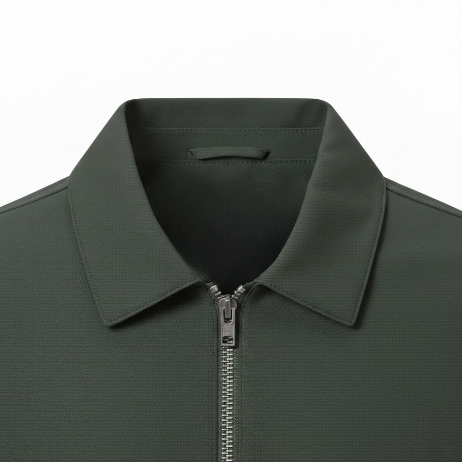 Chaqueta de trabajo ligera para hombre con cierre de cremallera y cuello de camisa clásico