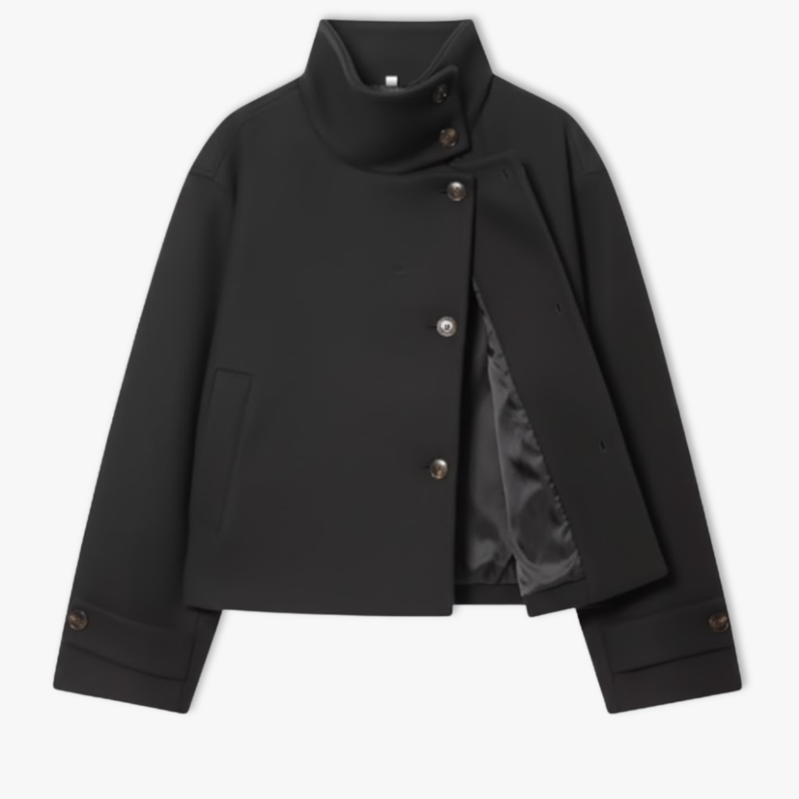 Manteau Femme Ample et Décontracté à Manches Longues avec Boucle et Col Montant