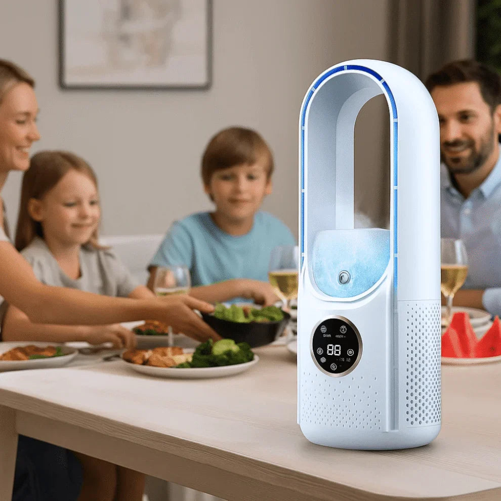 Enfriador de aire USB sin aspas con depósito de agua y 6 velocidades