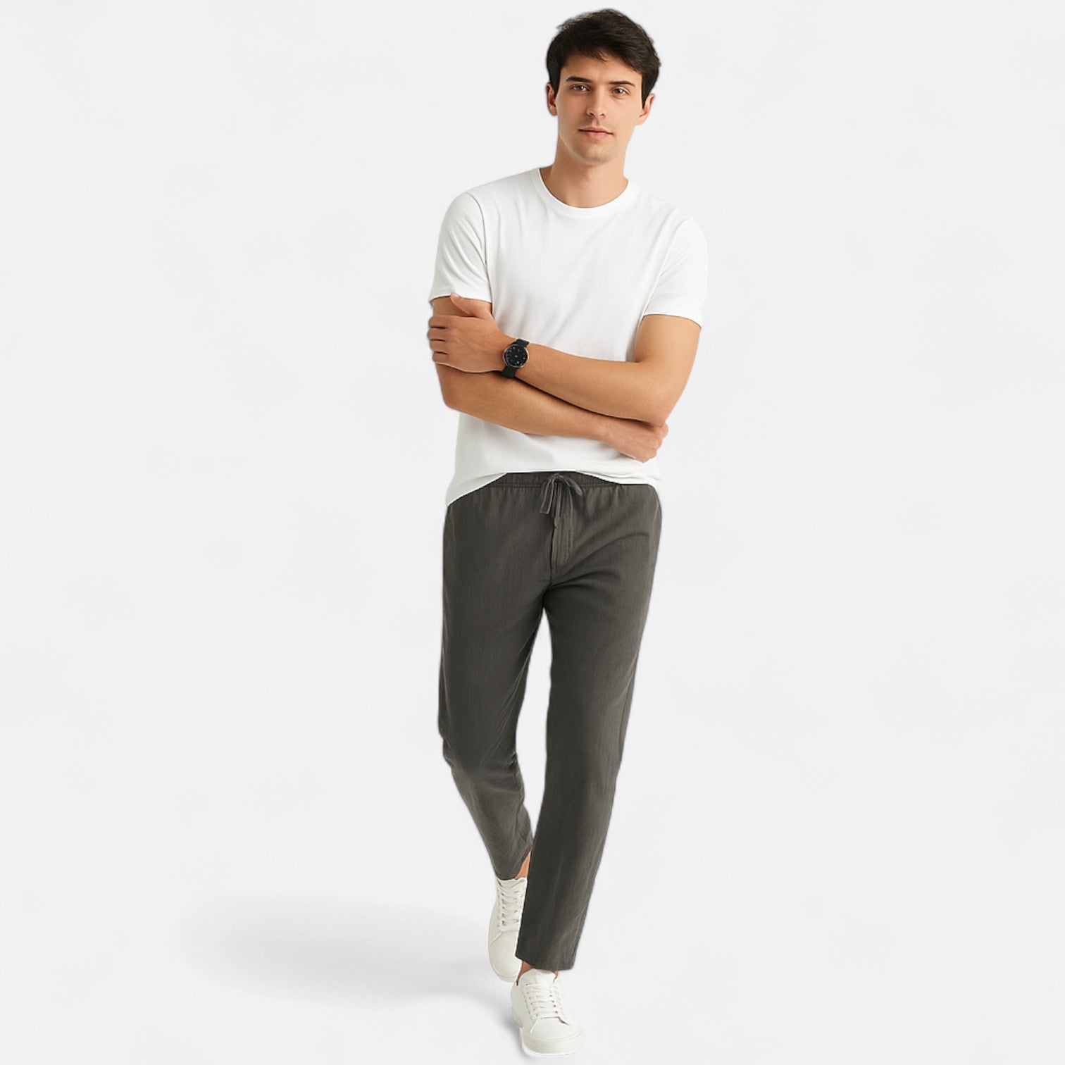 Ancienne Monde | Pantalon en Lin à Cordon pour Homme – Confort Respirant pour l’Été