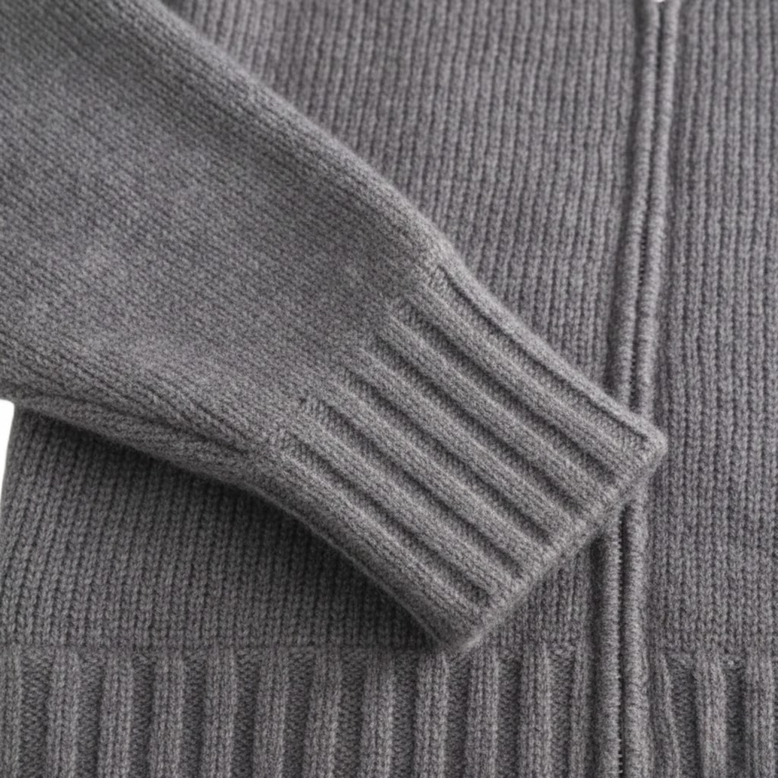 Strikket lynlåsvest til kvinder med rund hals i afslappet vintage-stil