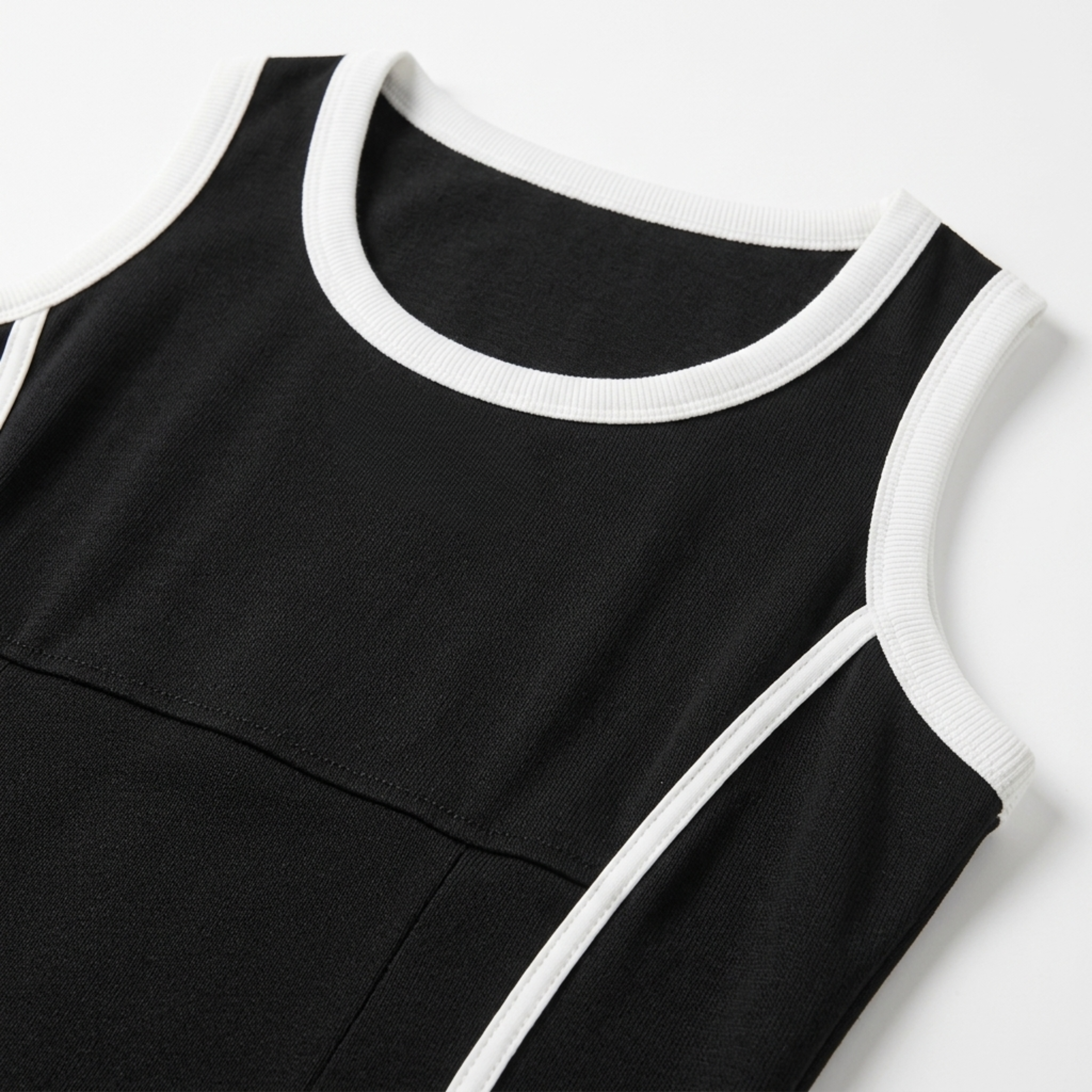 Abito lungo taglia grande da donna, modello trapezio senza maniche con scollo rotondo