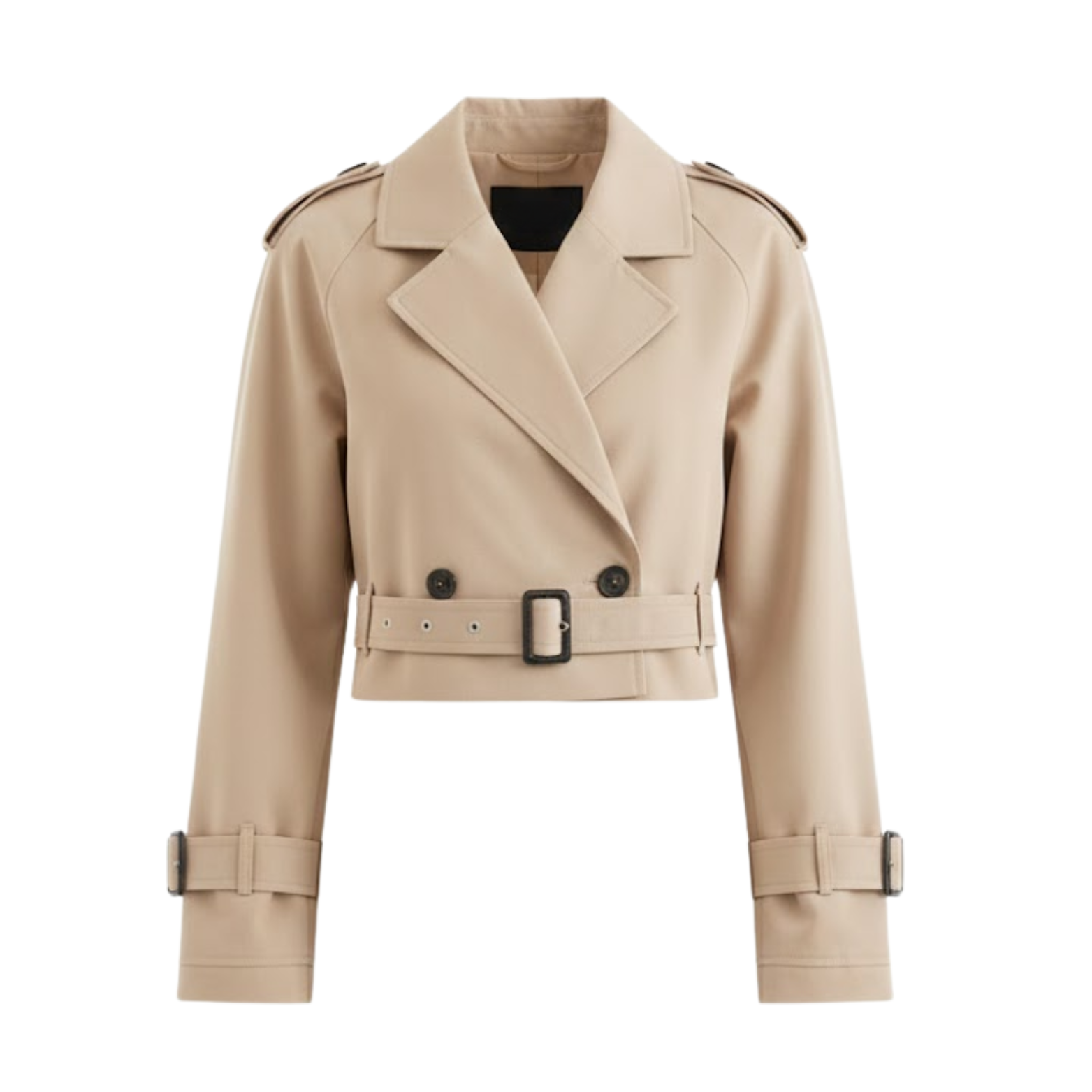 Vintage Short Double-Breasted Trench Coat for Women