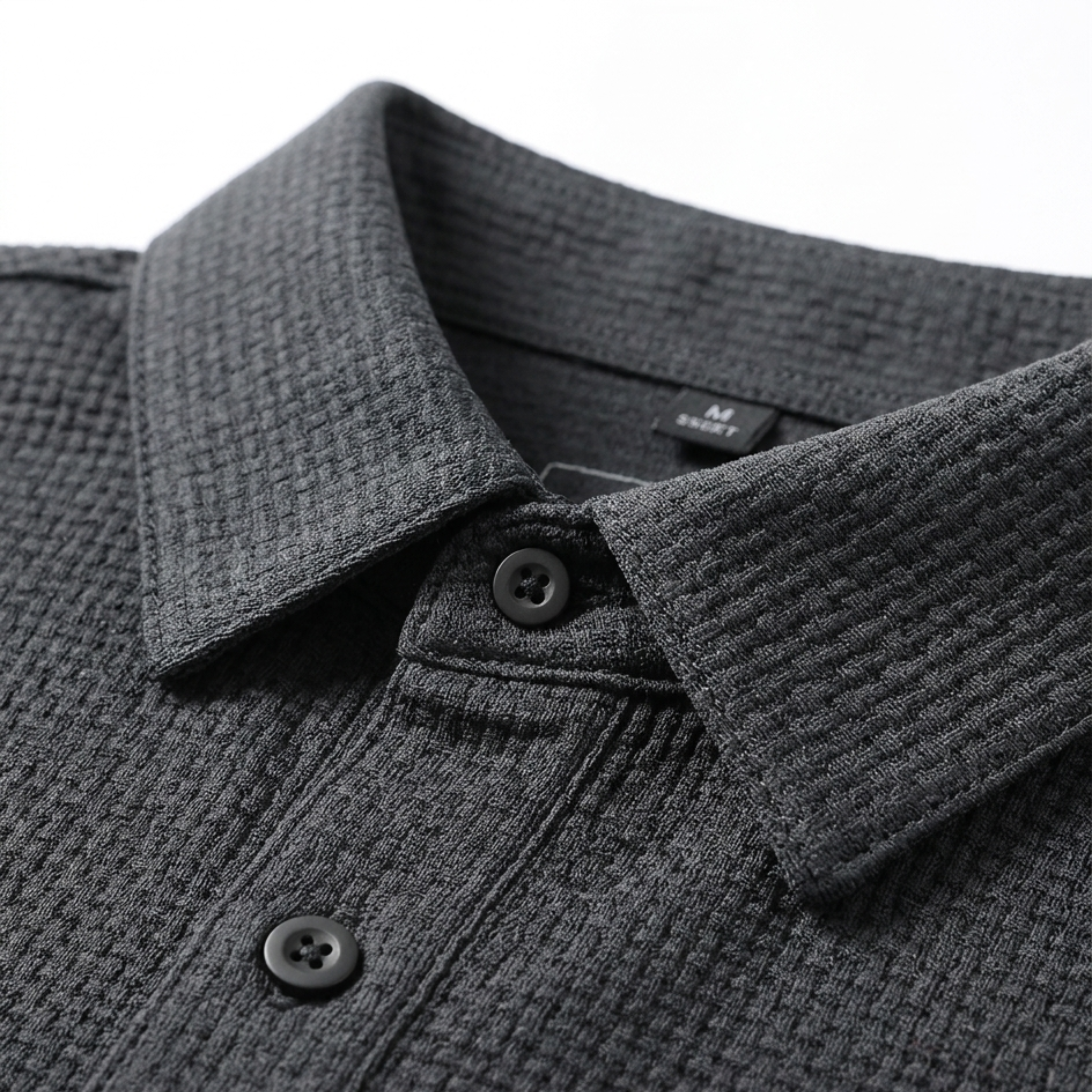 Men's Polo Shirt with Waffle Texture and Short Sleeves — Office & Relaxation