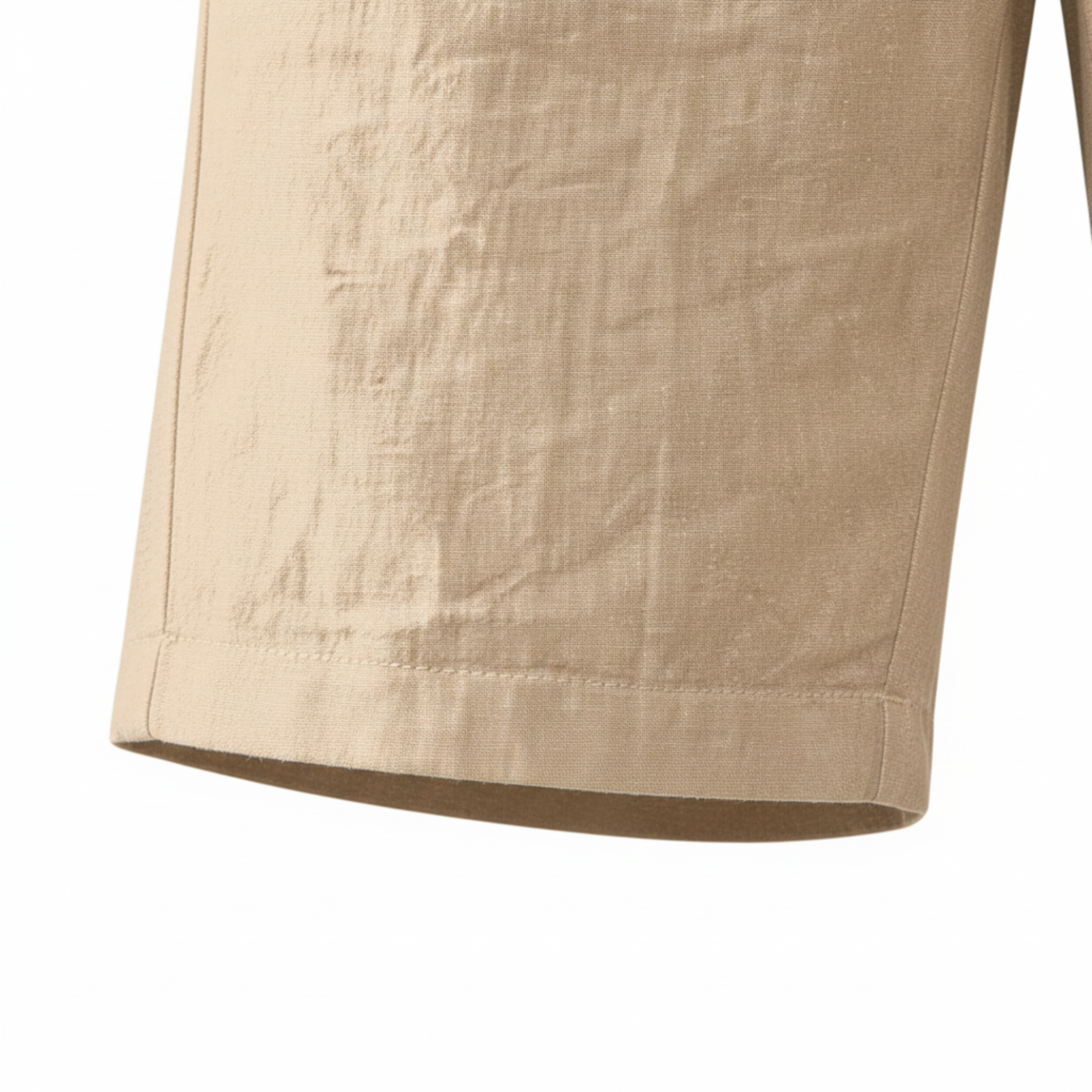 Short in lino da uomo con vita elastica e taglio casual
