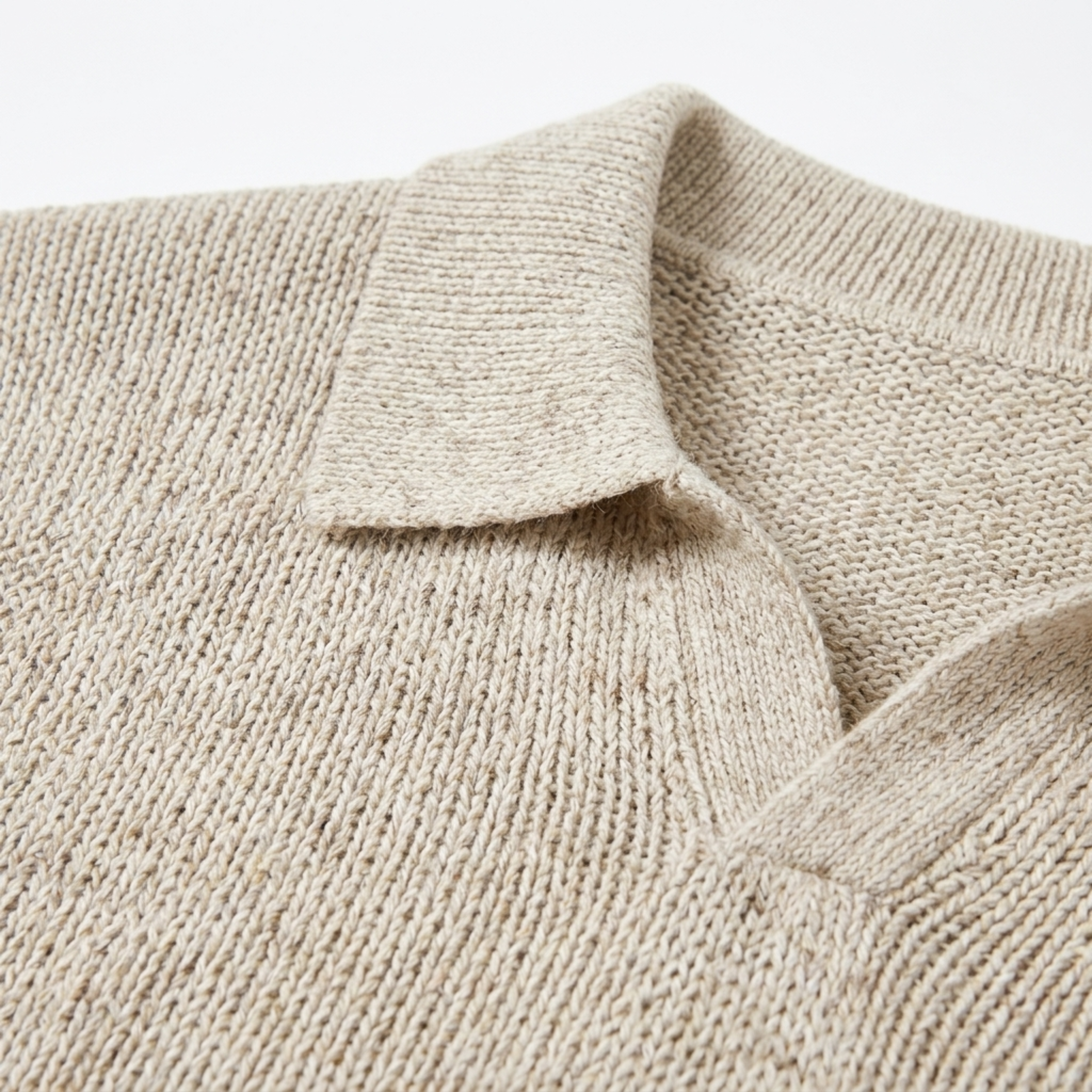 Polo en maille pour homme effet chiné — manches courtes | look décontracté