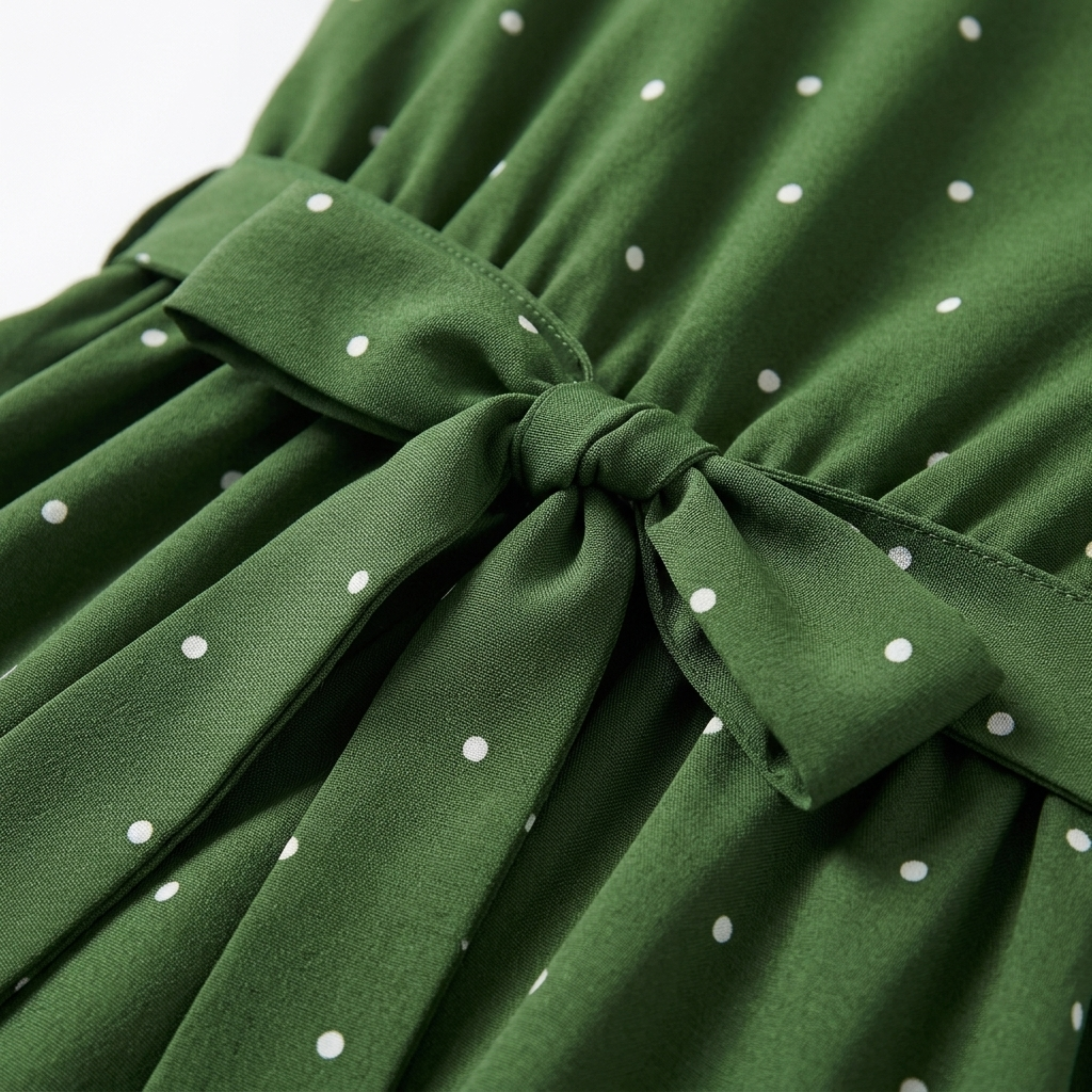 Vestito a trapezio taglia grande da donna a pois con scollo quadrato e maniche a sbuffo