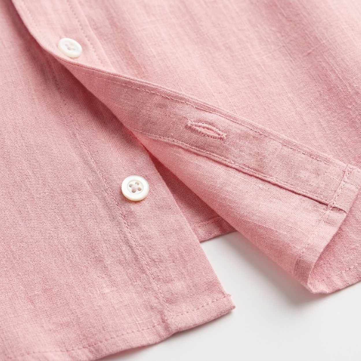 Men's Long-Sleeve Linen Shirt with Classic Collar and Relaxed Fit