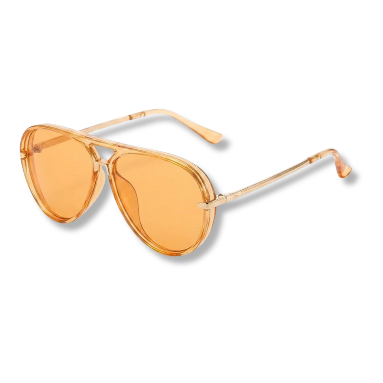 Translucent Aviator Glasses with Double Bridge and UV Protection Gradient Lenses