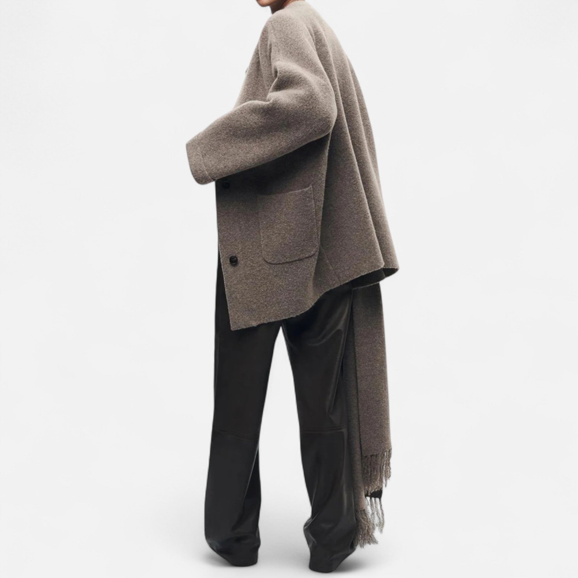 Ancienne Monde | Cardigan Femme Col Écharpe Élégant