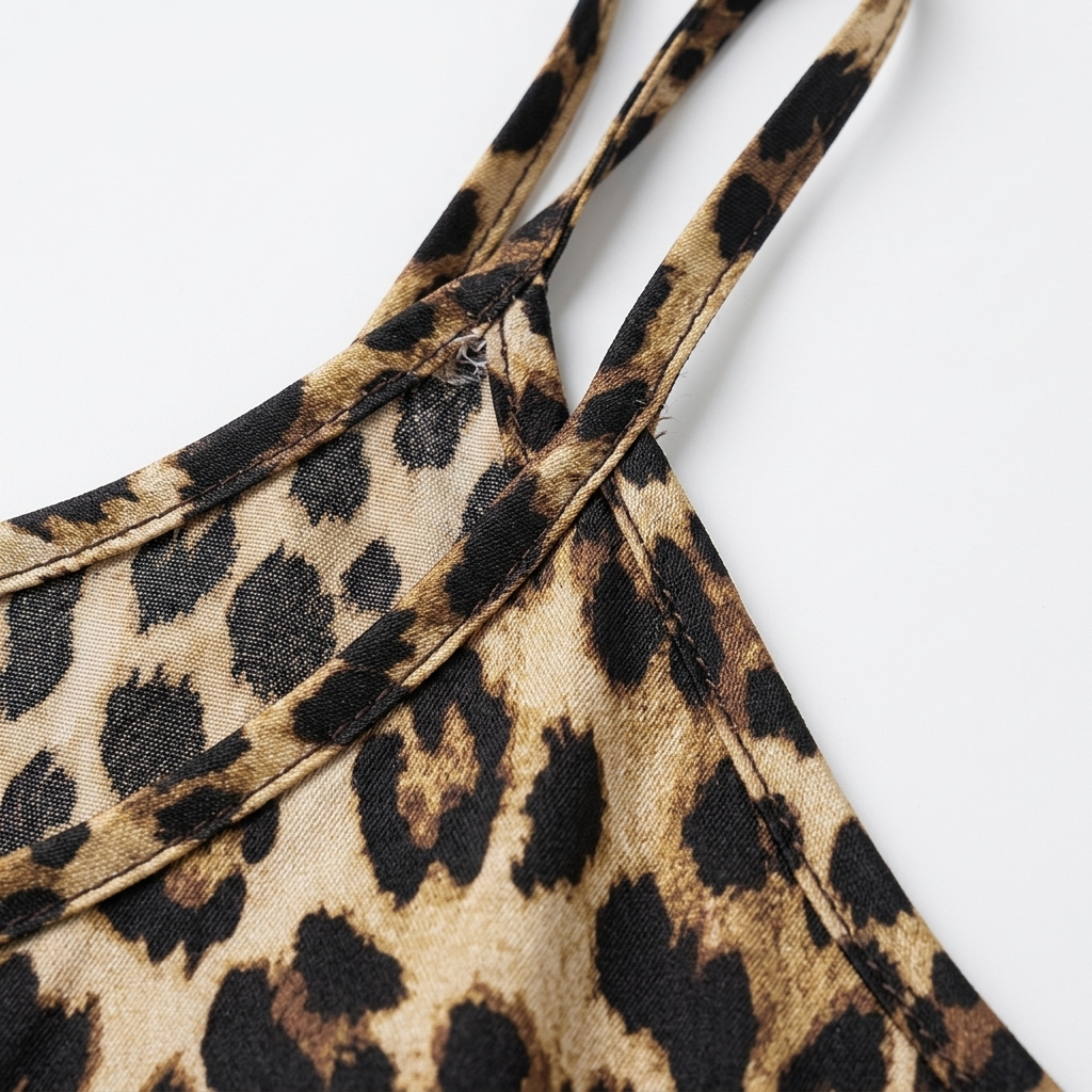 Rochie lungă mărime mare pentru femei cu bretele, imprimeu leopard