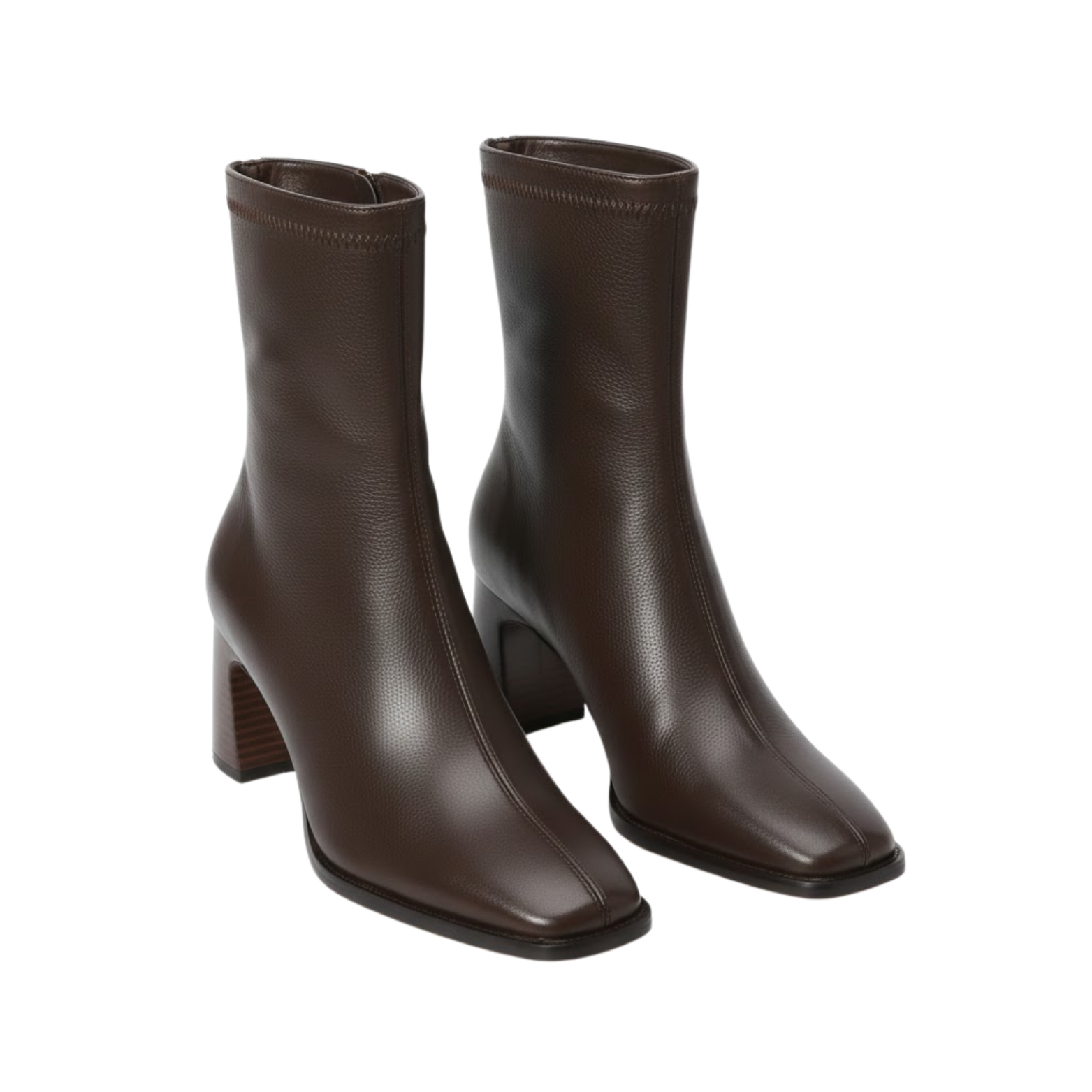 Botins Femininos Vintage Quentes com Biqueira Quadrada