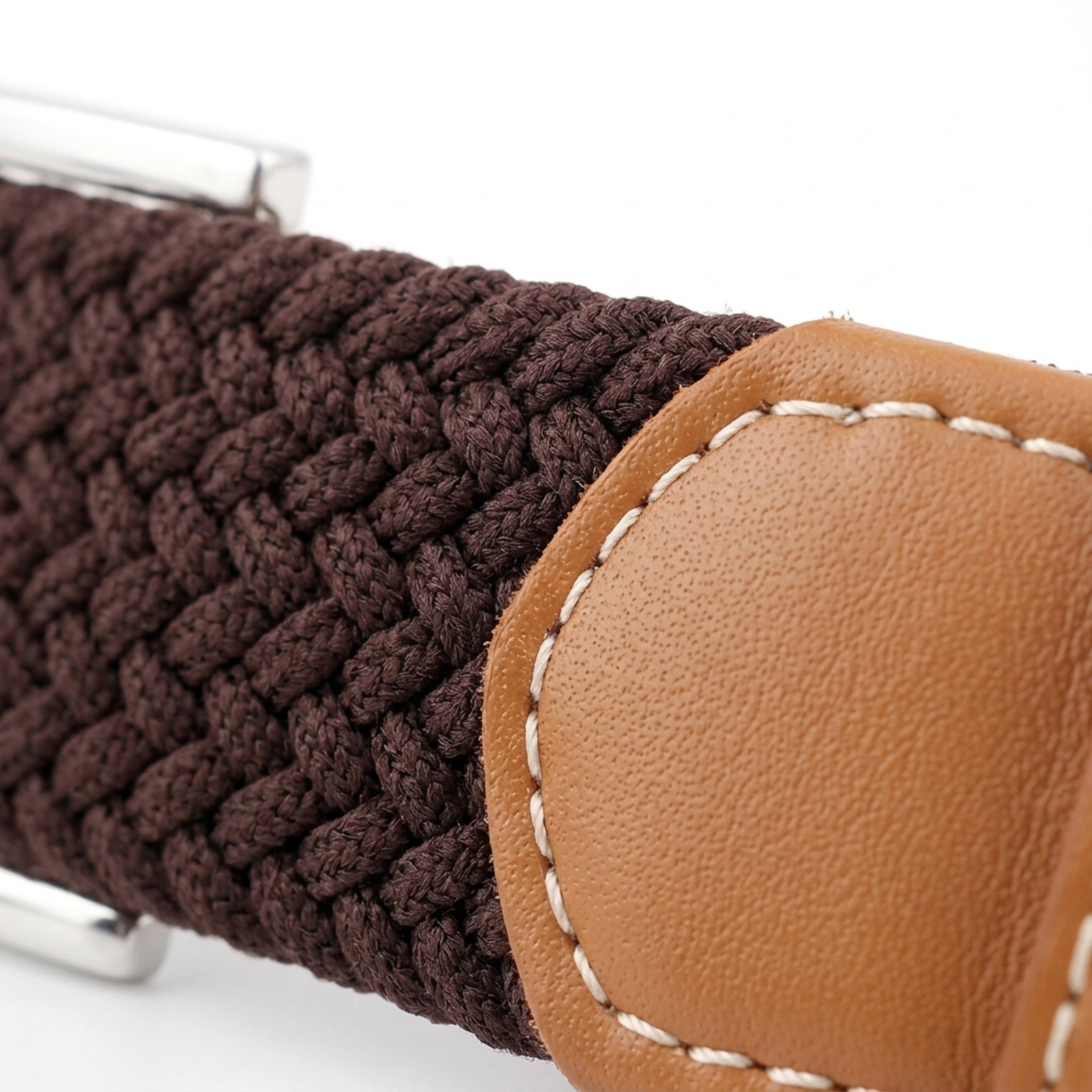 Cinturón trenzado para hombre — acabados en cuero — ajustable y casual